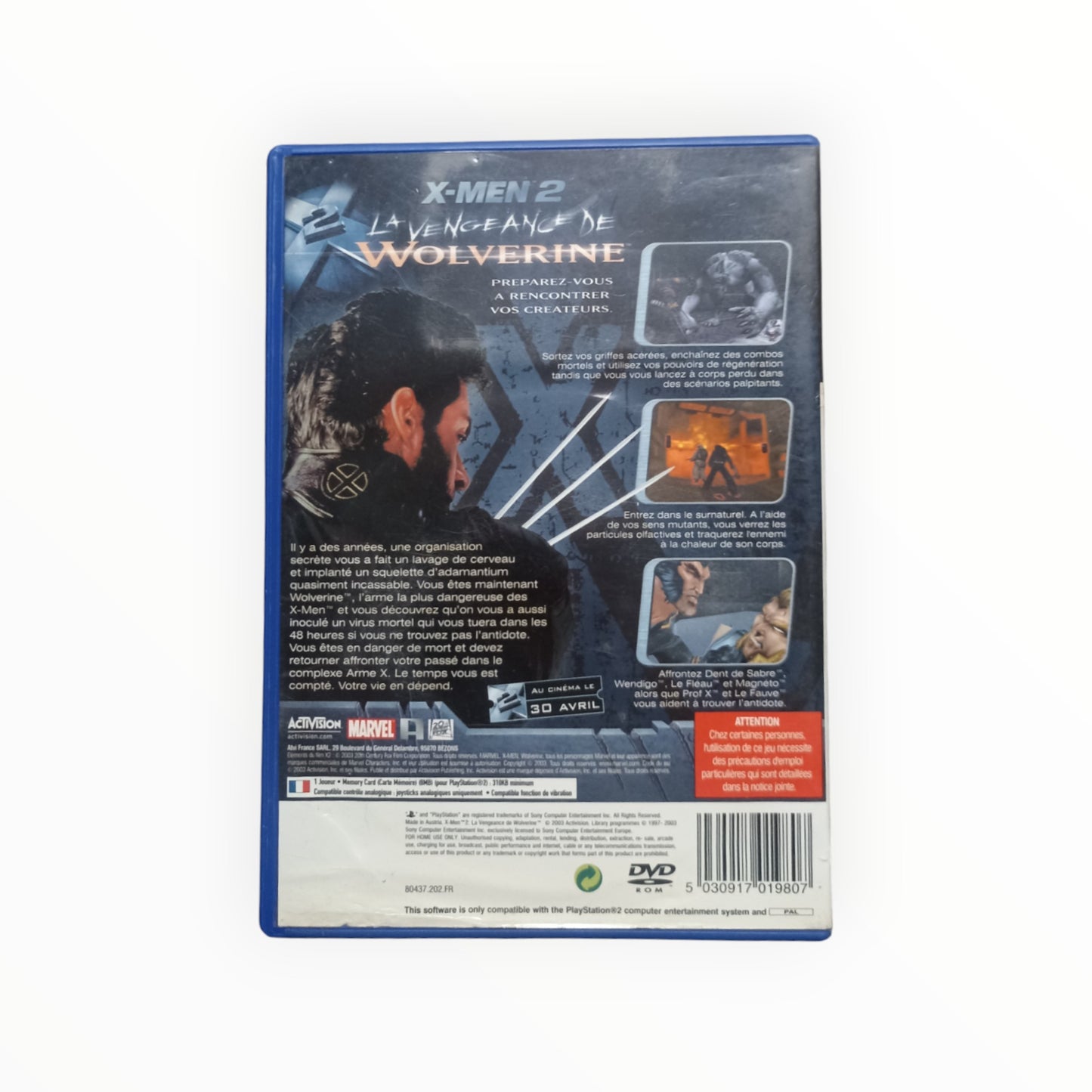 X-Men 2 : La Vengeance de Wolverine playstation 2 (PS2)