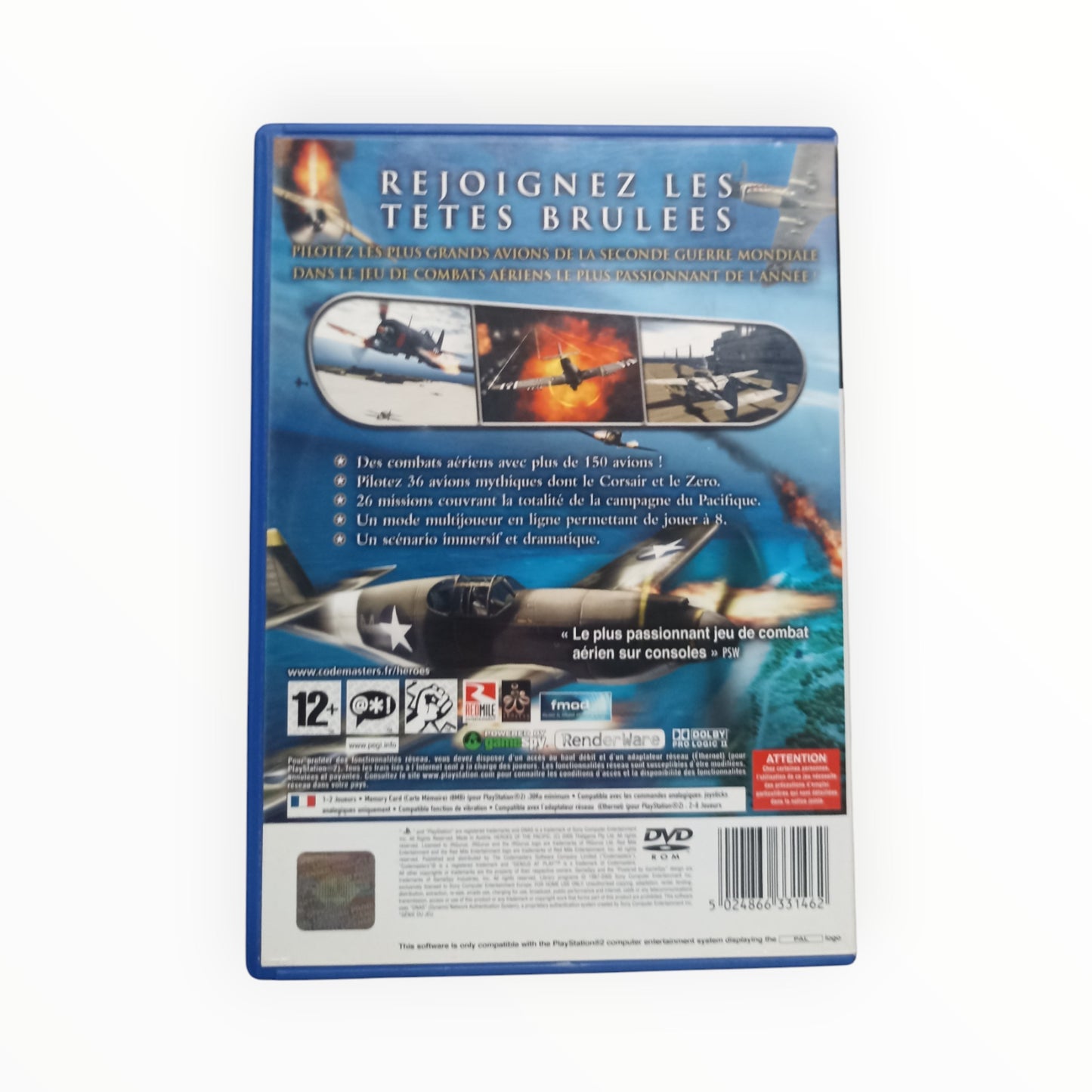 HEROES OF THE PACIFIC playstation 2 (PS2)