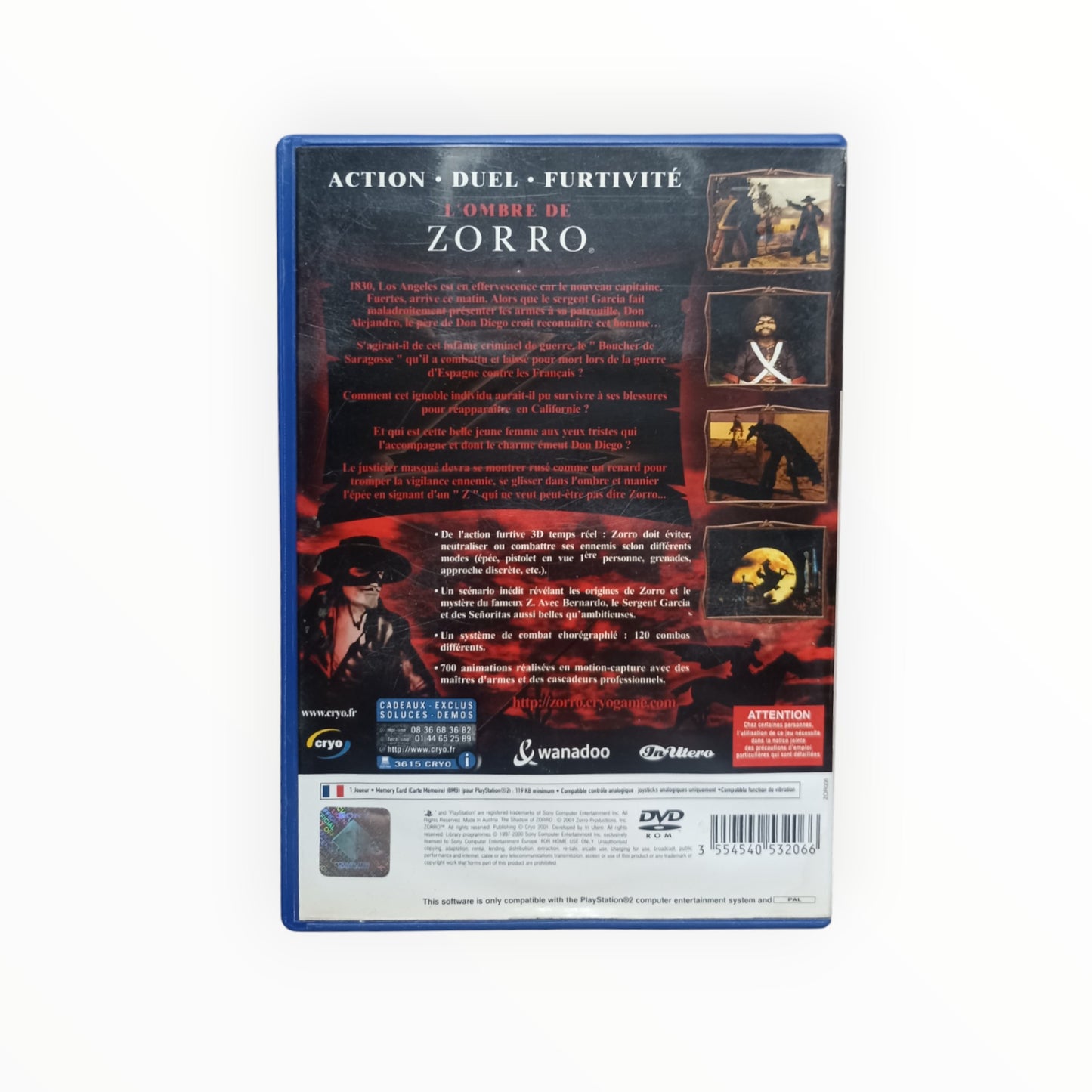 L'ombre de Zorro playstation 2 (PS2)