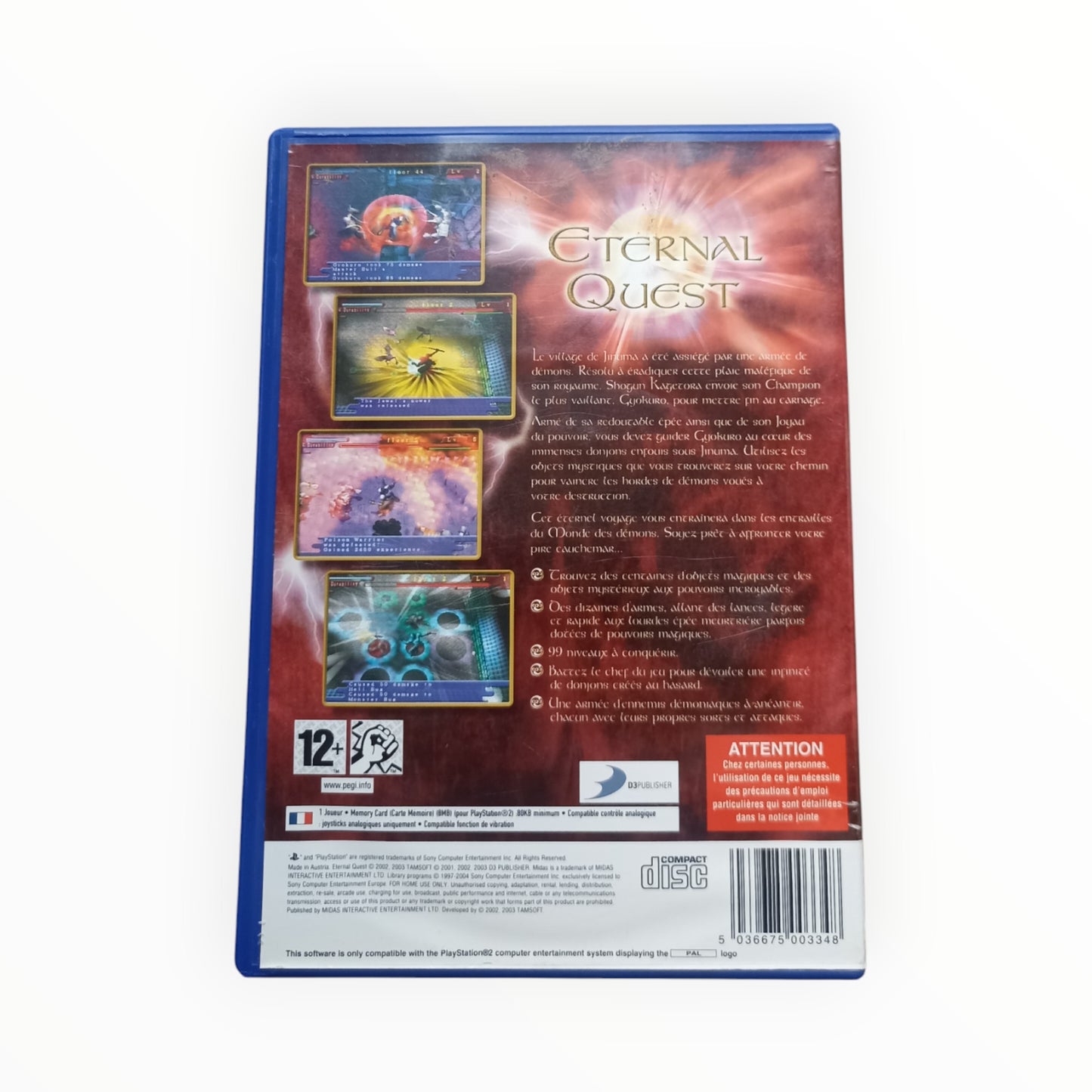 Eternal Quest playstation 2 (PS2)