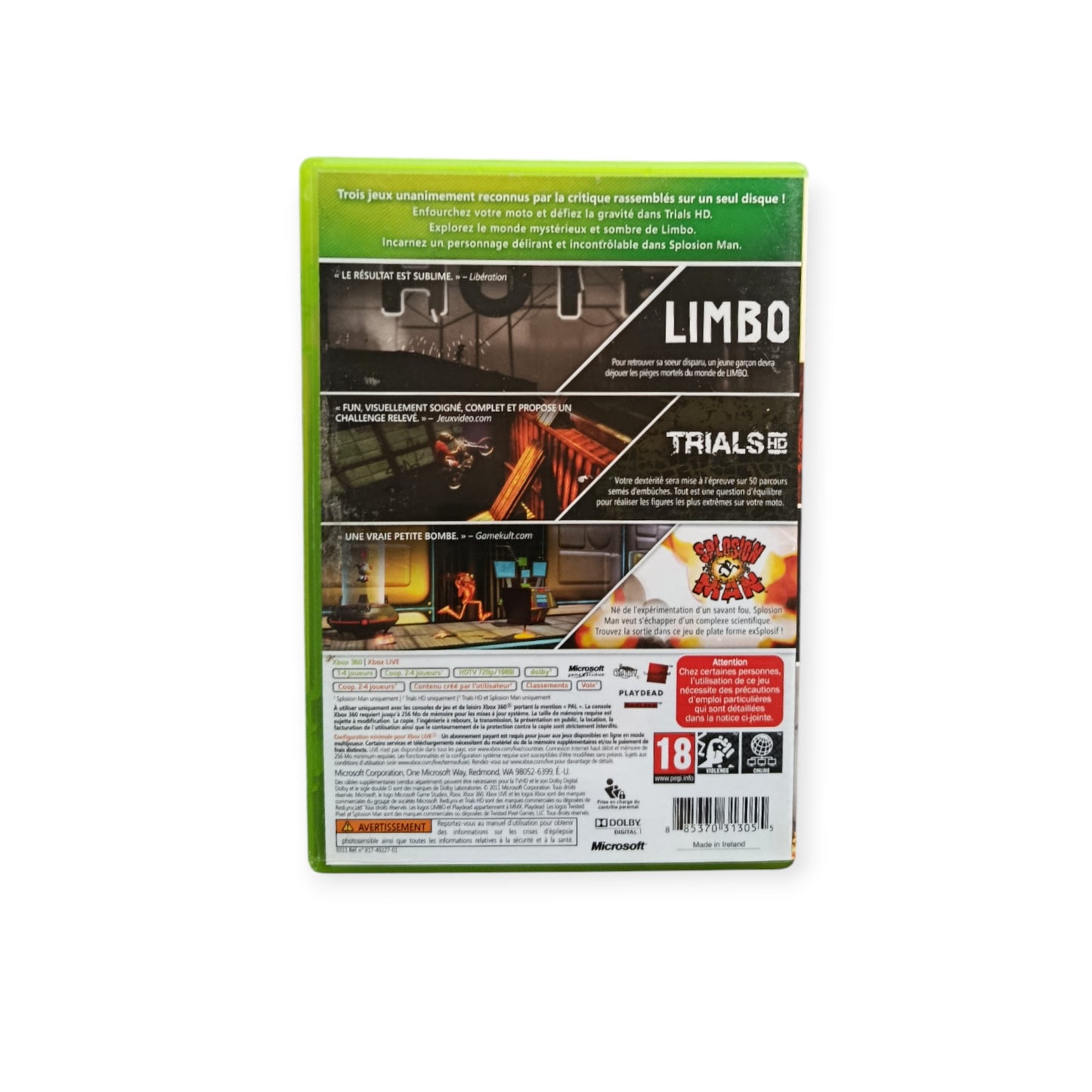 Limbo Triple Pack Xbox 360 PAL FR Fonctionnel | Masaru