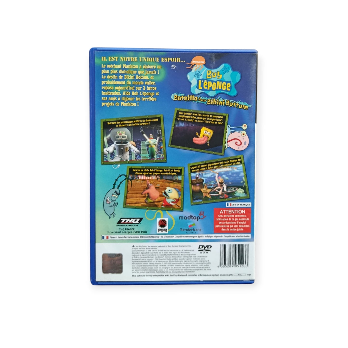 Bob L'éponge : Bataille Pour Bikini Bottom Playstation 2 (PS2)