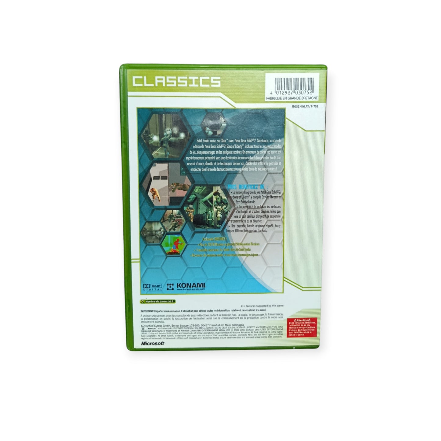 Metal Gear Solid 2 Substance Xbox Classics