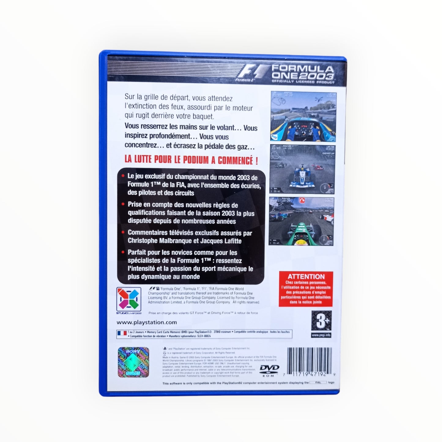 Formula One 2003 playstation 2 (PS2)