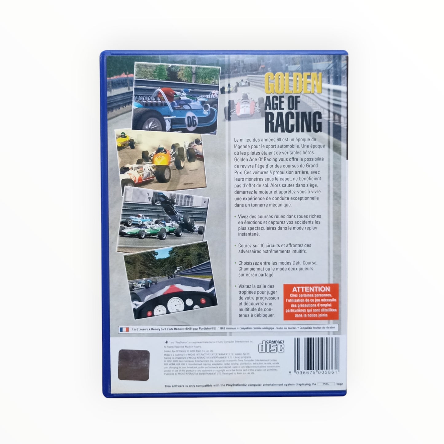 Golden Age of Racing playstation 2 (PS2)