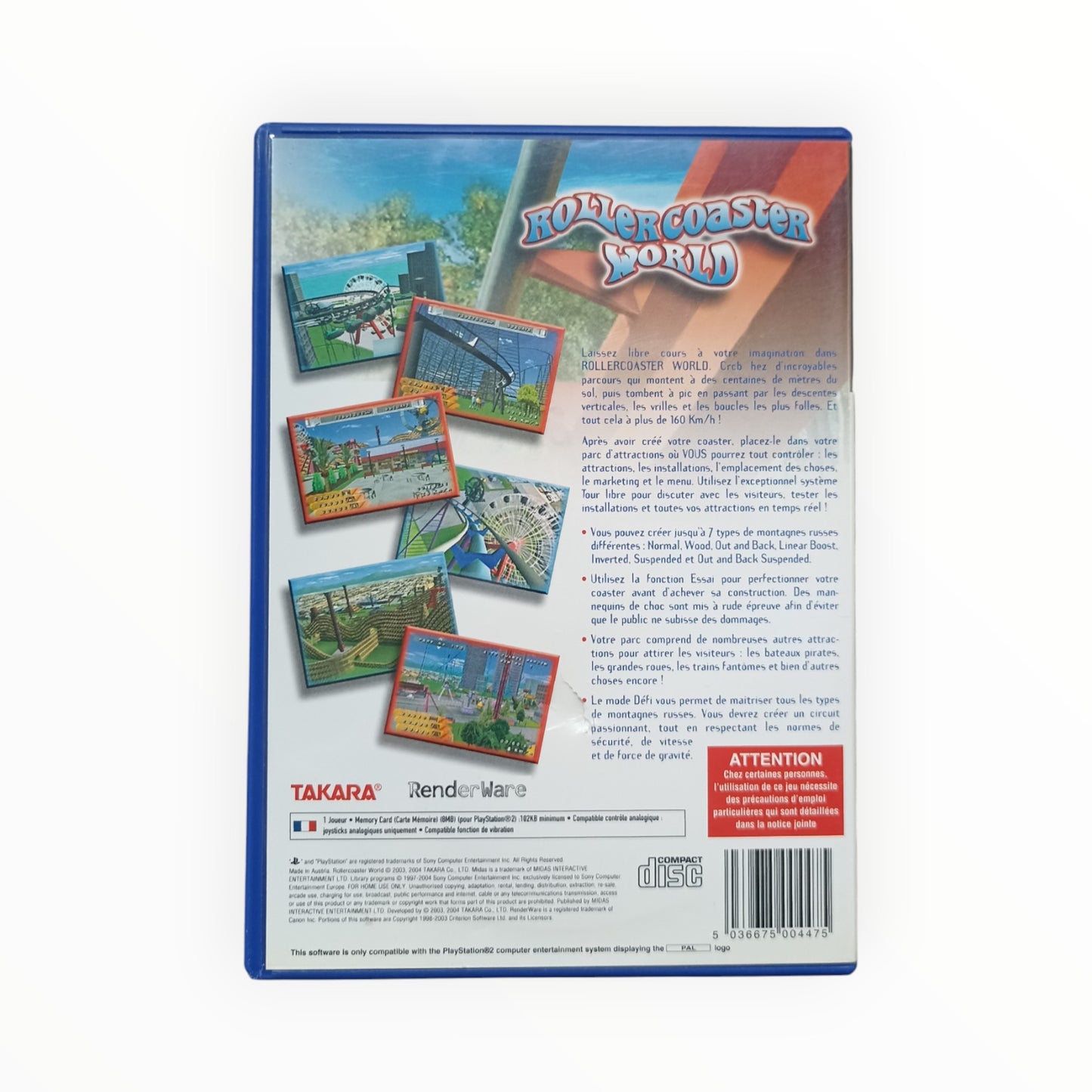 Roller Coaster World playstation 2 (PS2)
