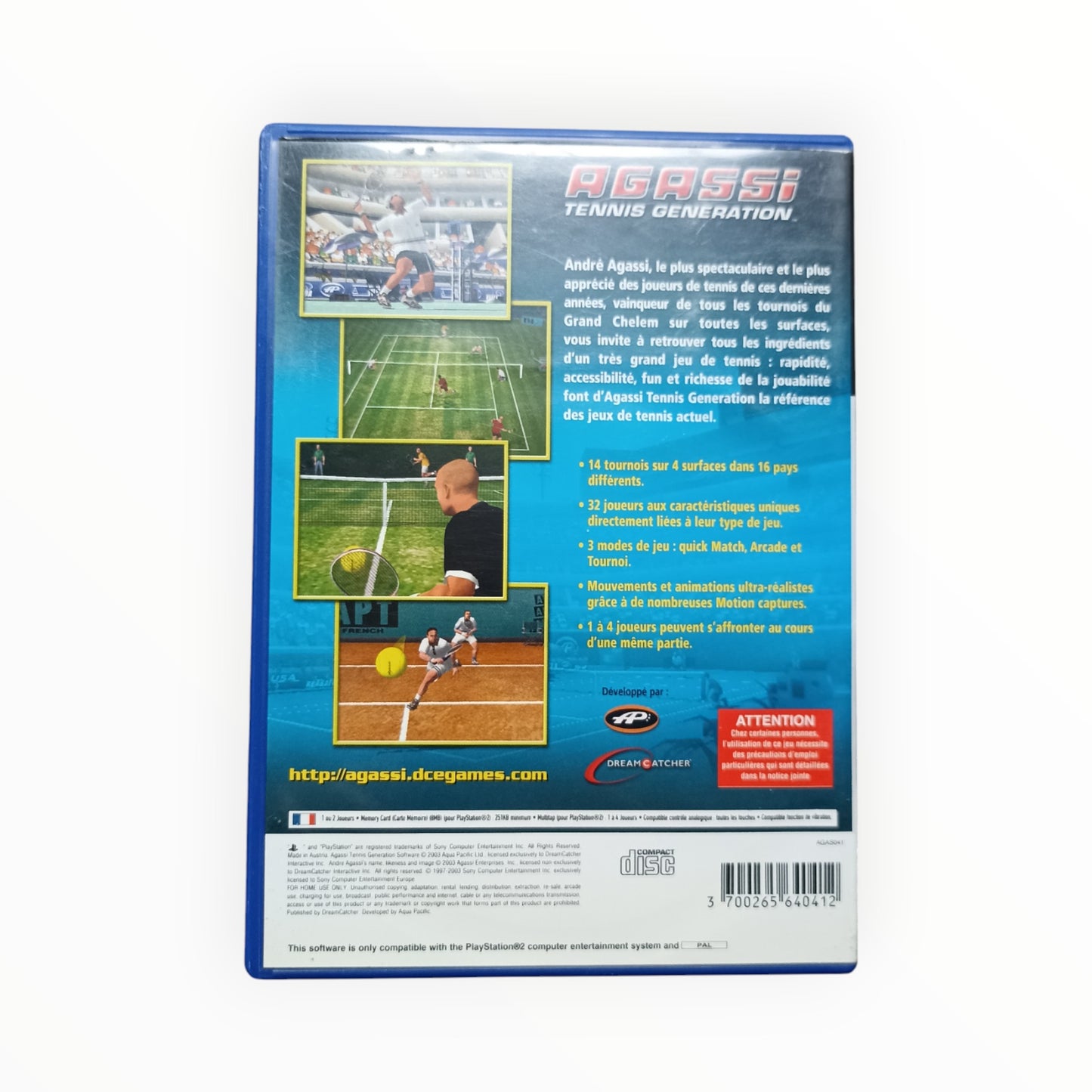 Agassi Tennis Generation playstation 2 (PS2)