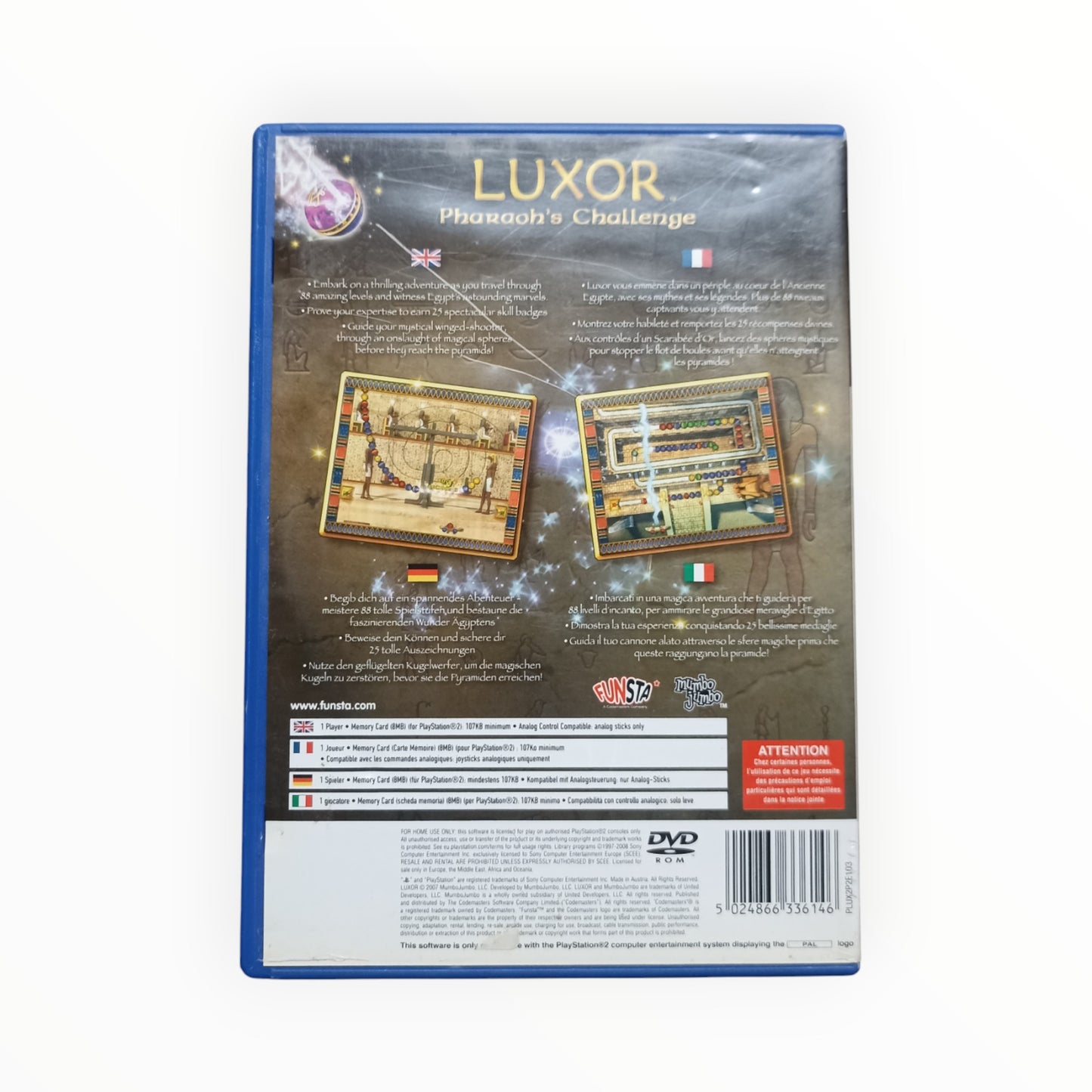 Luxor Pharaoh's Challenge playstation 2 (PS2)