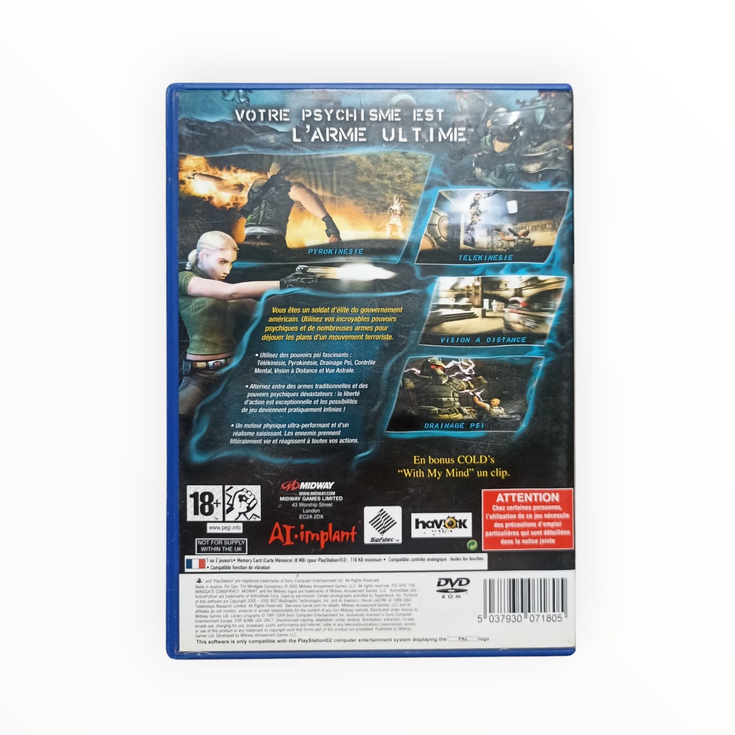 Psi-Ops : The Mindgate Conspiracy playstation 2 (PS2)