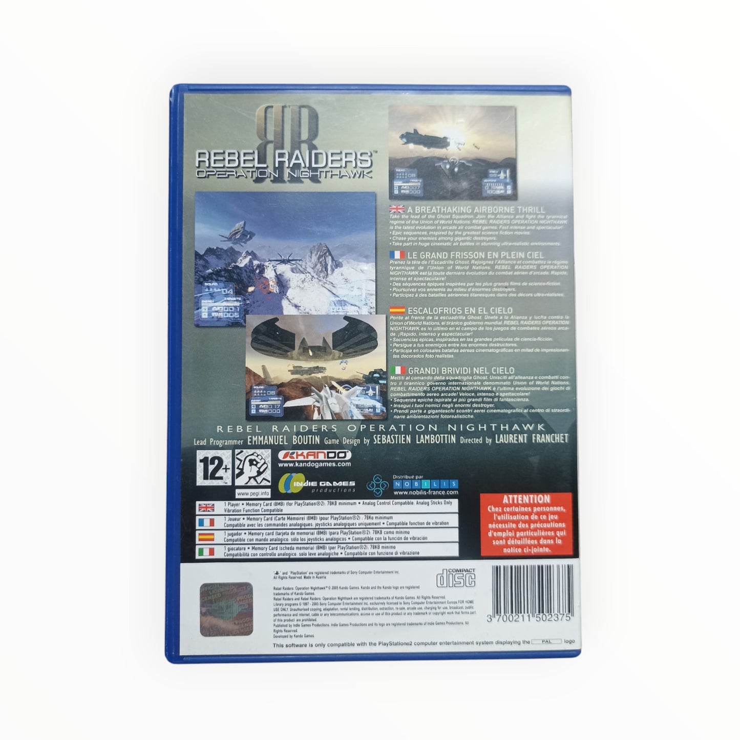 Rebel Raiders : Operation Nighthawk playstation 2 (PS2)