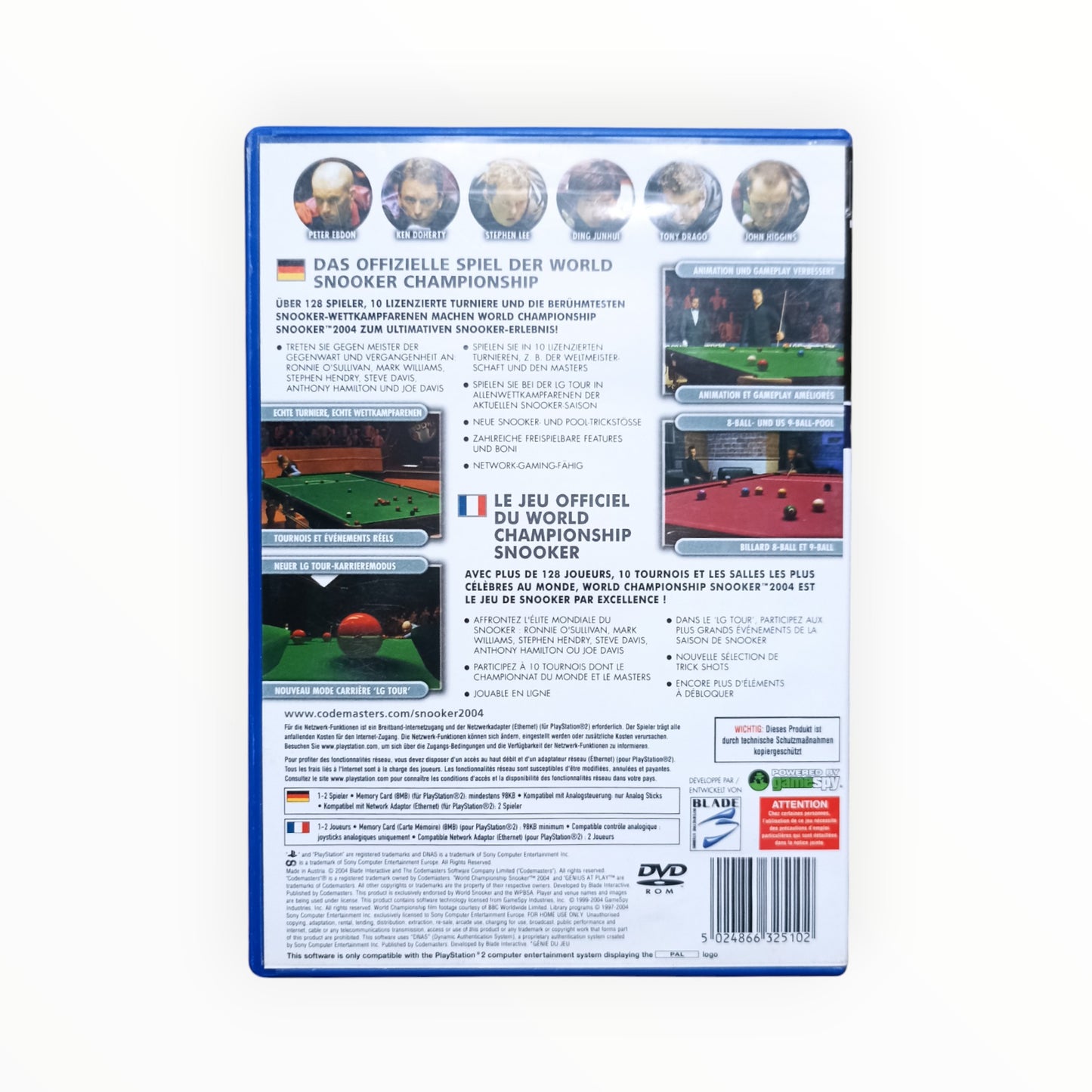 World Championship Snooker 2004 playstation 2 (PS2)