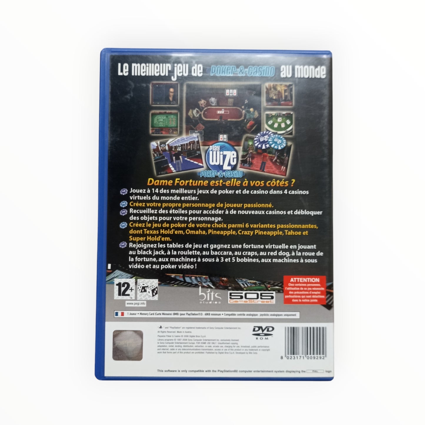 Playwize Poker & Casino playstation 2 (PS2)