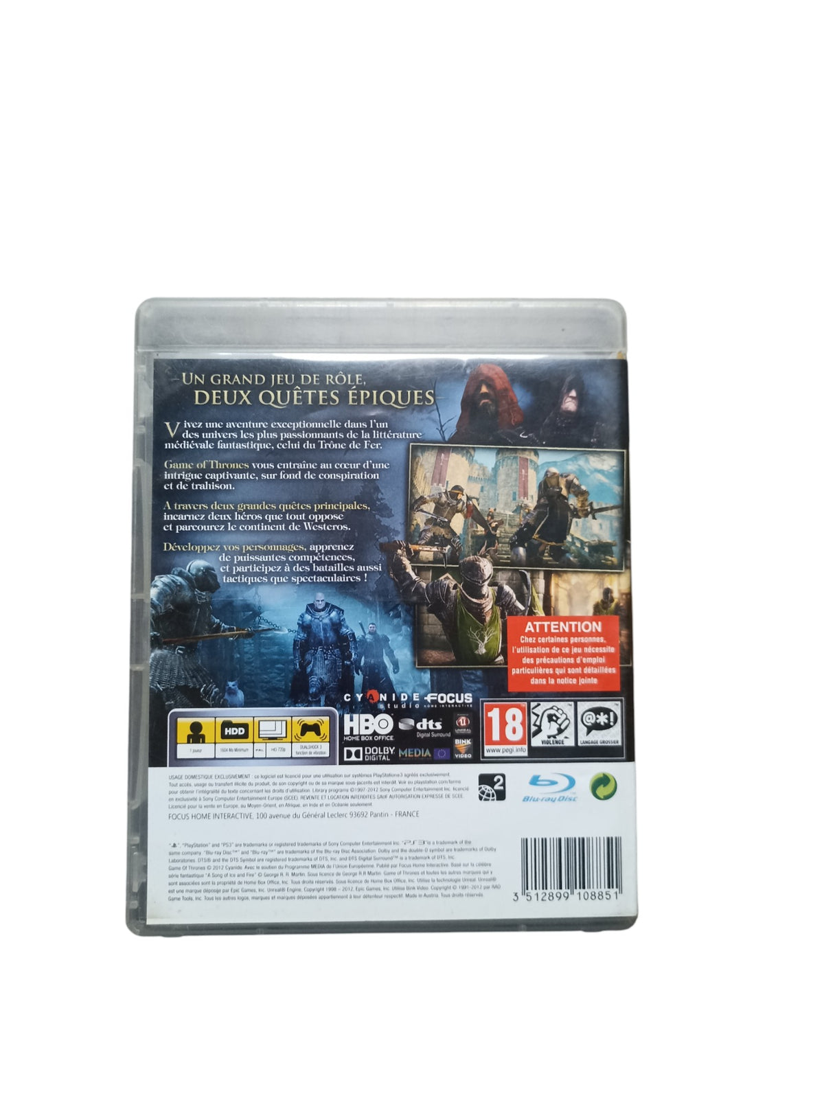 Game Of Thrones Playstation 3 (PS3)