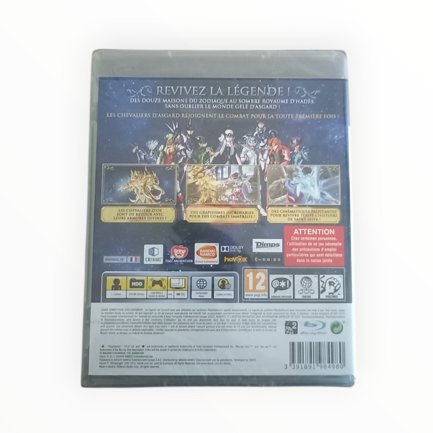 saint seiya soldiers soul PS3 playstation 3 neuf
