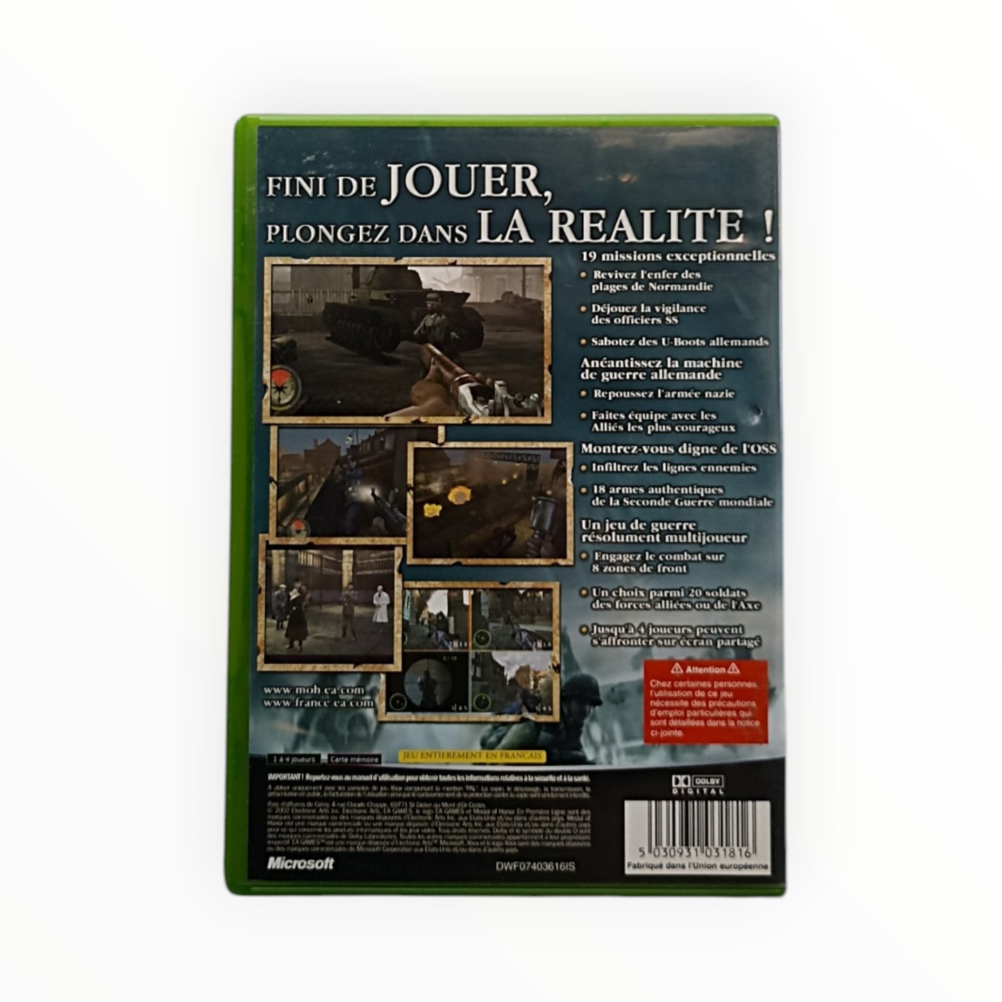Medal of Honor En Première Ligne Xbox complet