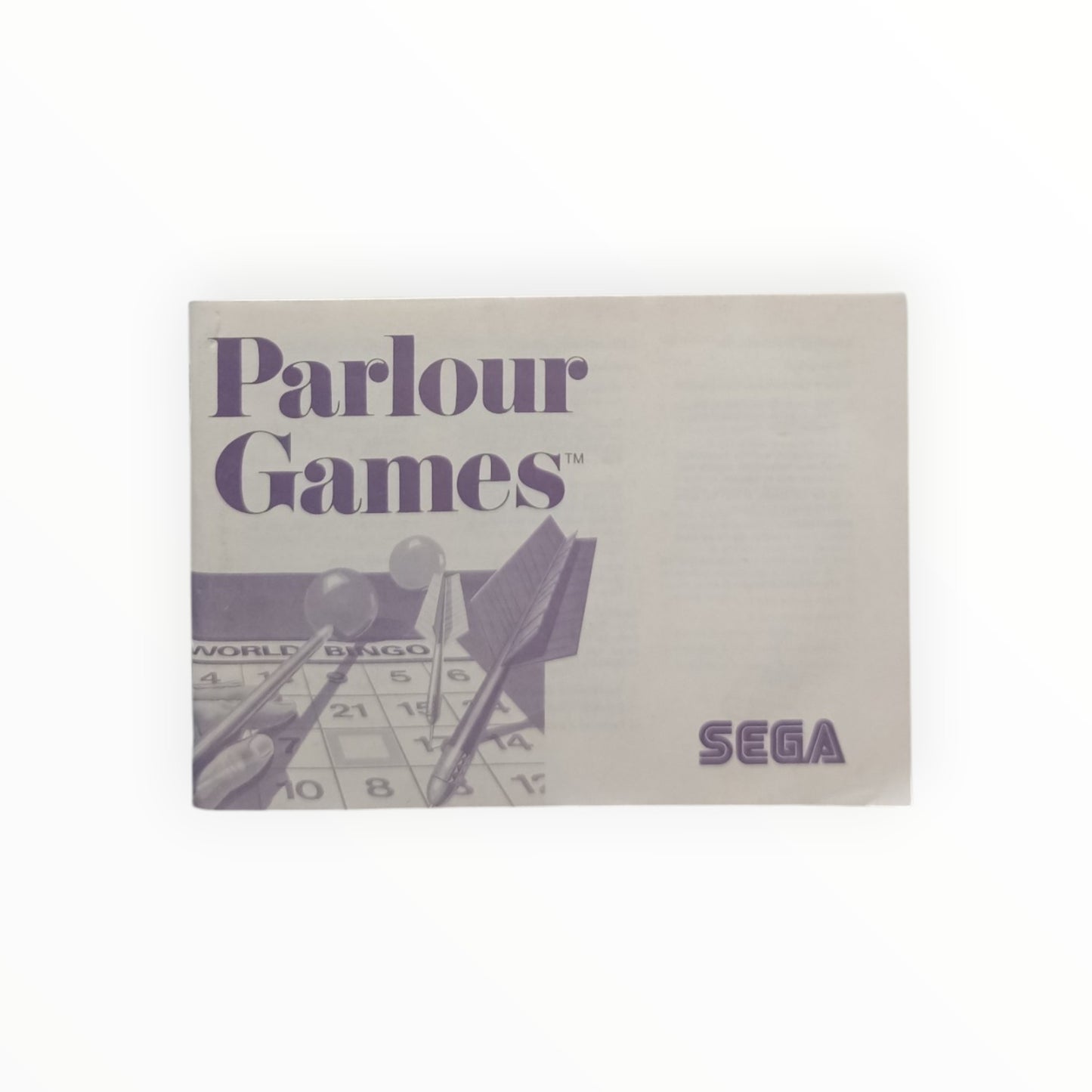 Parlour Games Notice Sega Master System