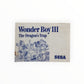 Wonder Boy III The Dragon's Trap Notice Sega Master System
