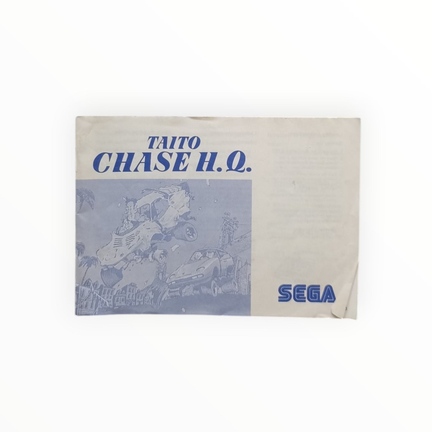 Taito Chase H.Q. Notice Sega Master System