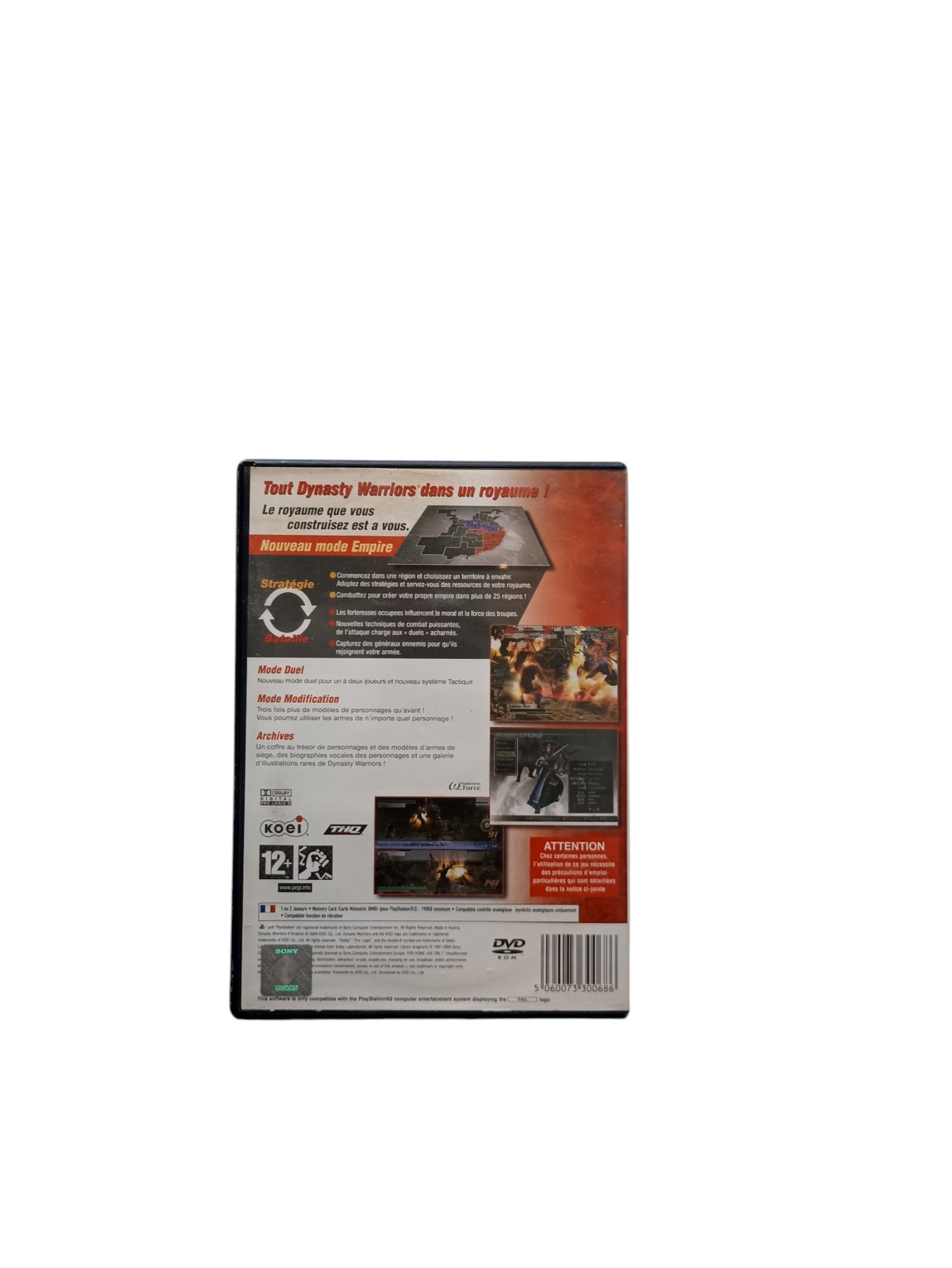Dynasty Warriors 4 Empires Playstation 2 Boite seule avec notice