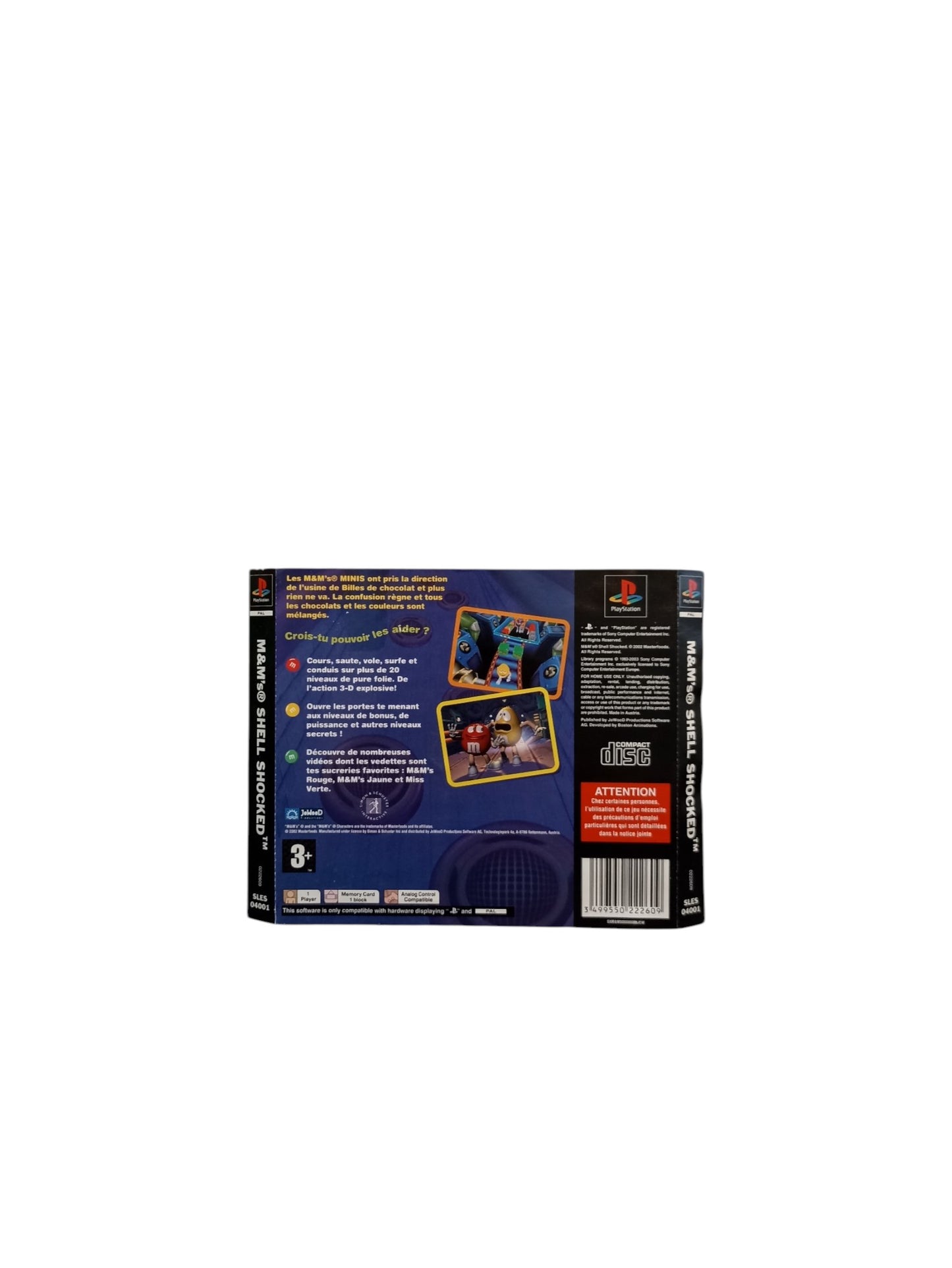 Jaquette arrière M&M's Shell Shocked Playstation 1 (PS1)