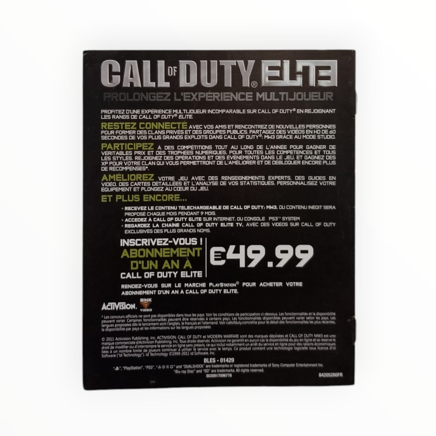 Call of Duty Modern Warfare 3 PlayStation 3 Notice seule