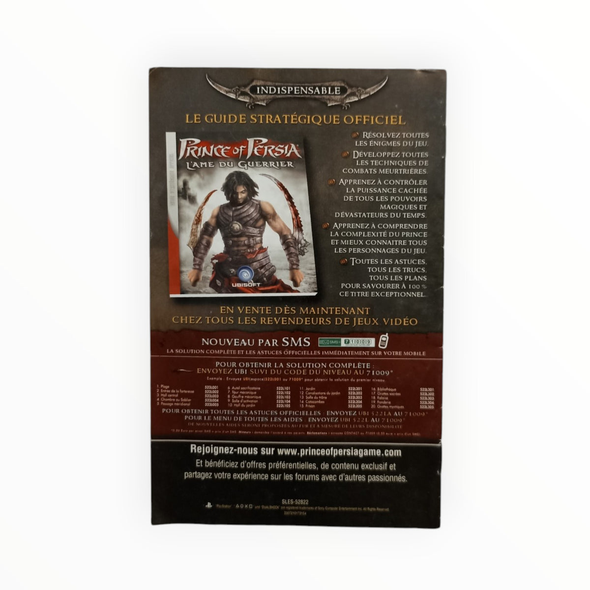 Prince of Persia L'Âme du Guerrier PlayStation 2 Notice seule en Français