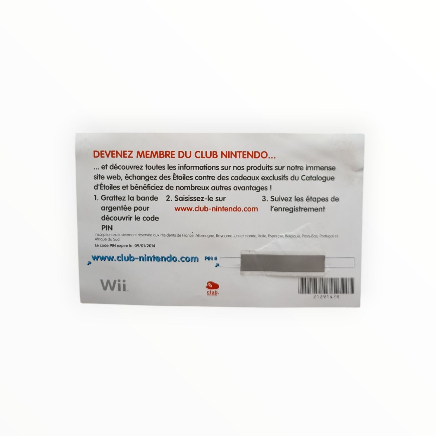 carte VIP seule non grattée PokéPark Wii La Grande Aventure de Pikachu Nintendo Wii
