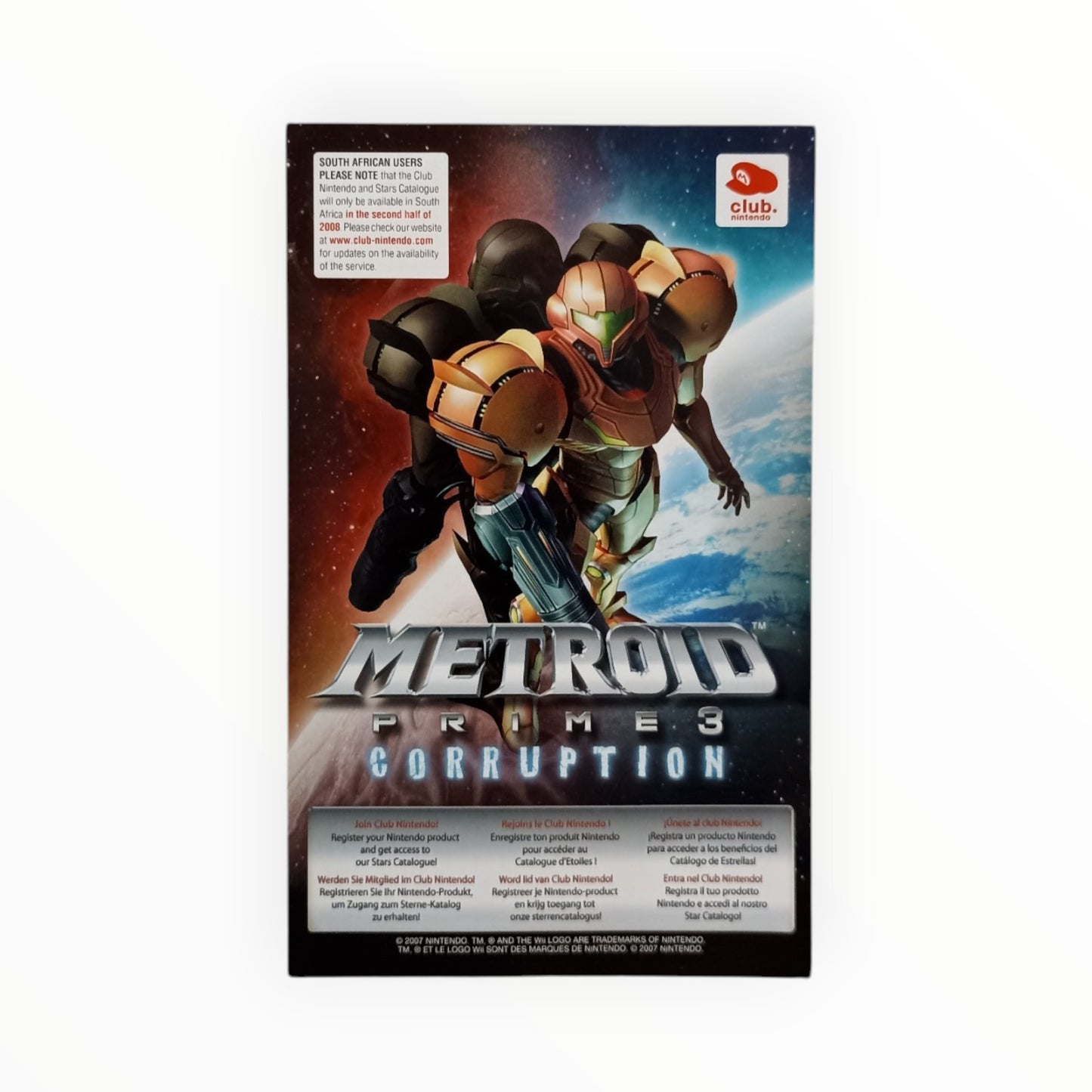 Metroid Prime 3 Corruption Carte VIP Nintendo Wii non gratté en français