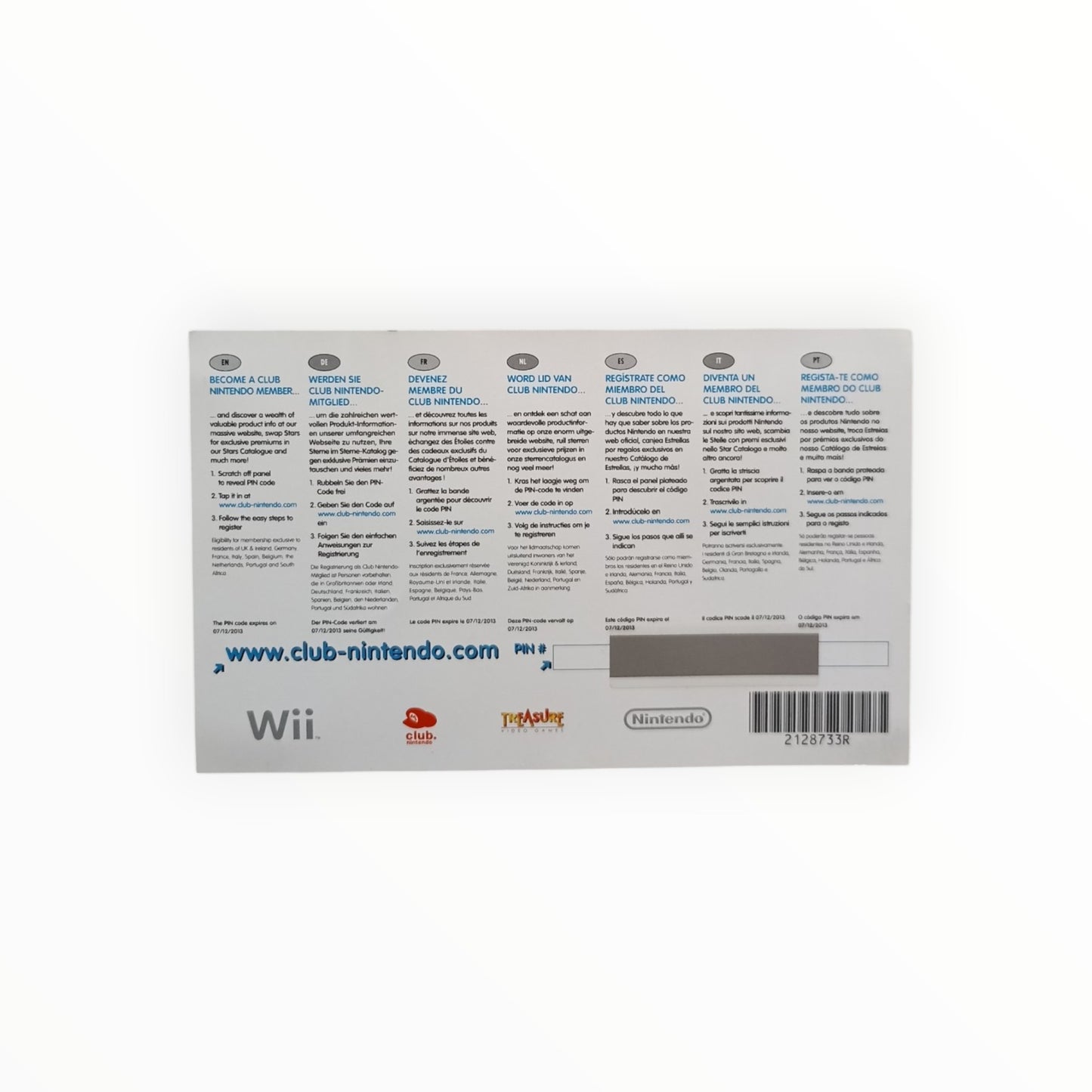 Sin and Punishment Successor of the Skies Carte VIP Wii non gratté version français