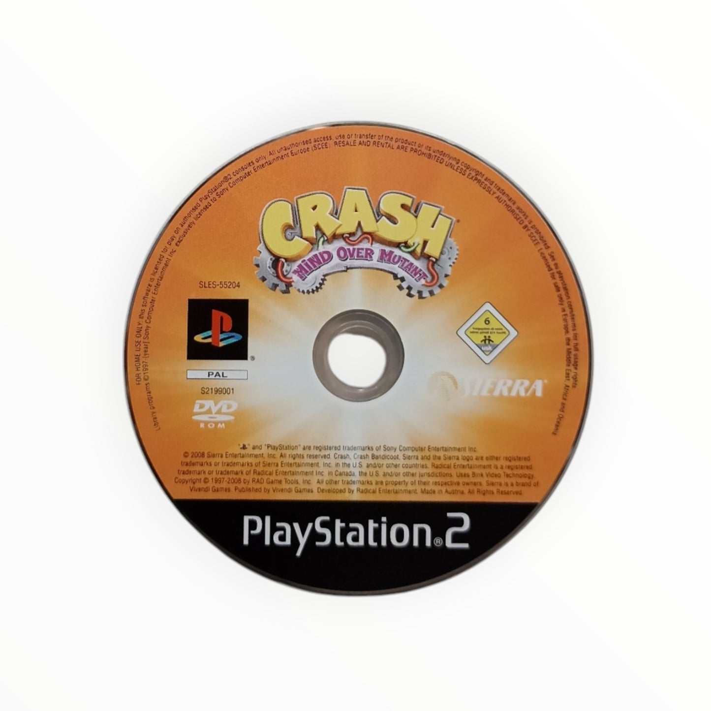 CD seuls Crash Mind Over Mutant PlayStation 2 PS2 Version français