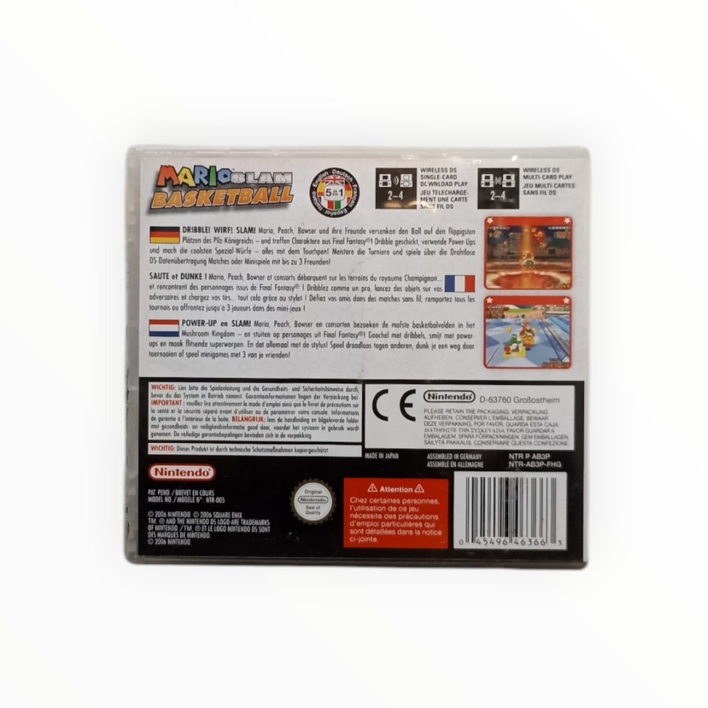 Mario Slam Basketball Nintendo DS (Boite et Notice sans le jeu)