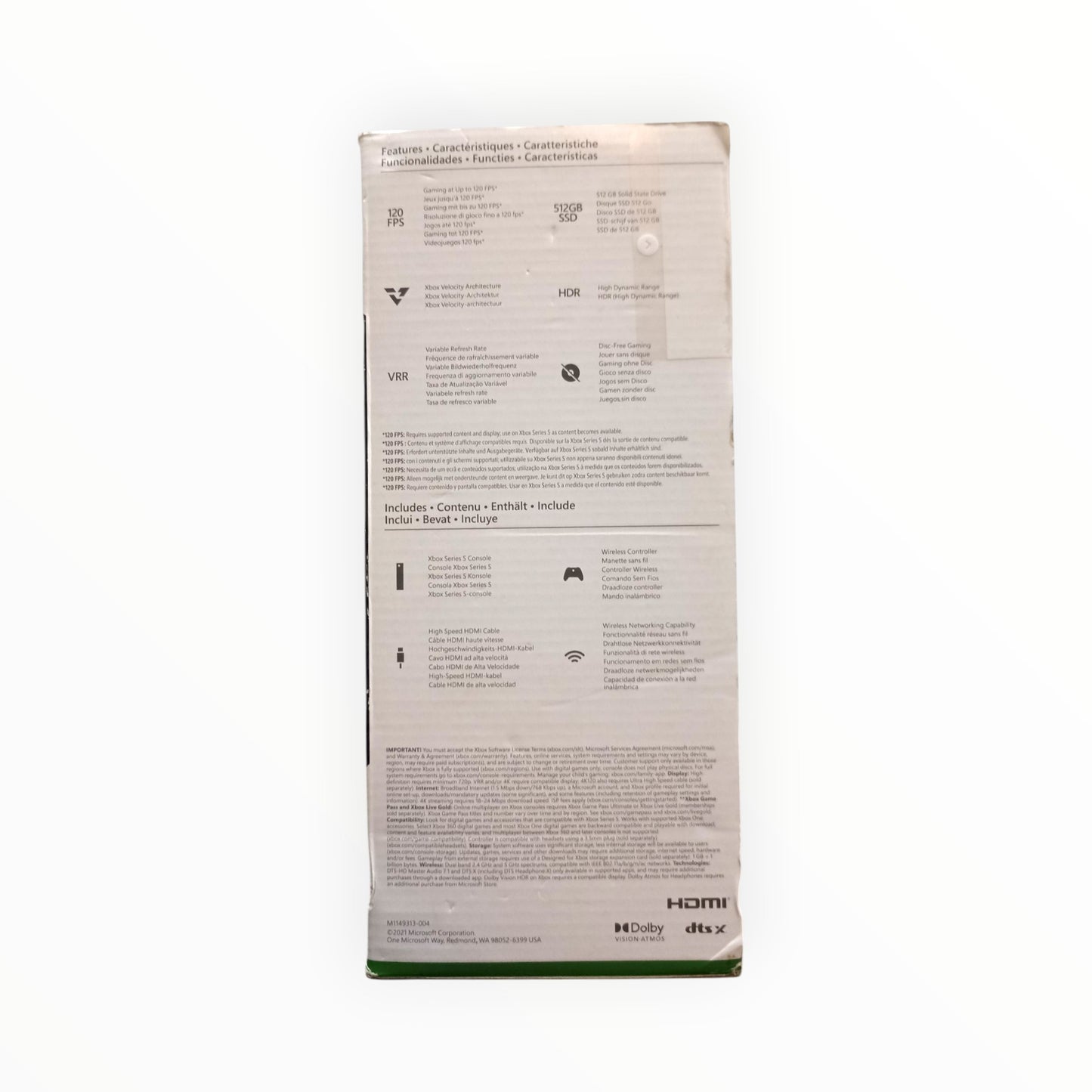 Boite seule Xbox Series S 512GB Complet EUR Microsoft Xbox Series S