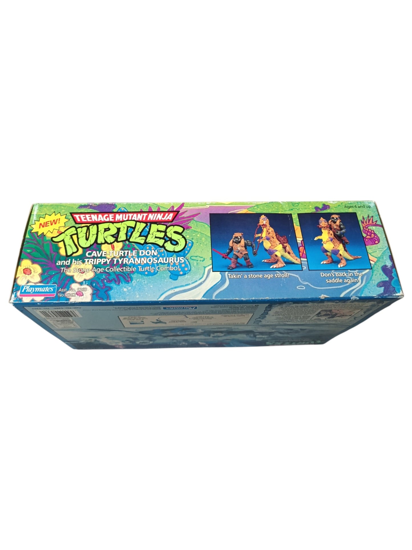 Figurine Tortues Ninja Cave Turtle Don avec dinosaure Neuf