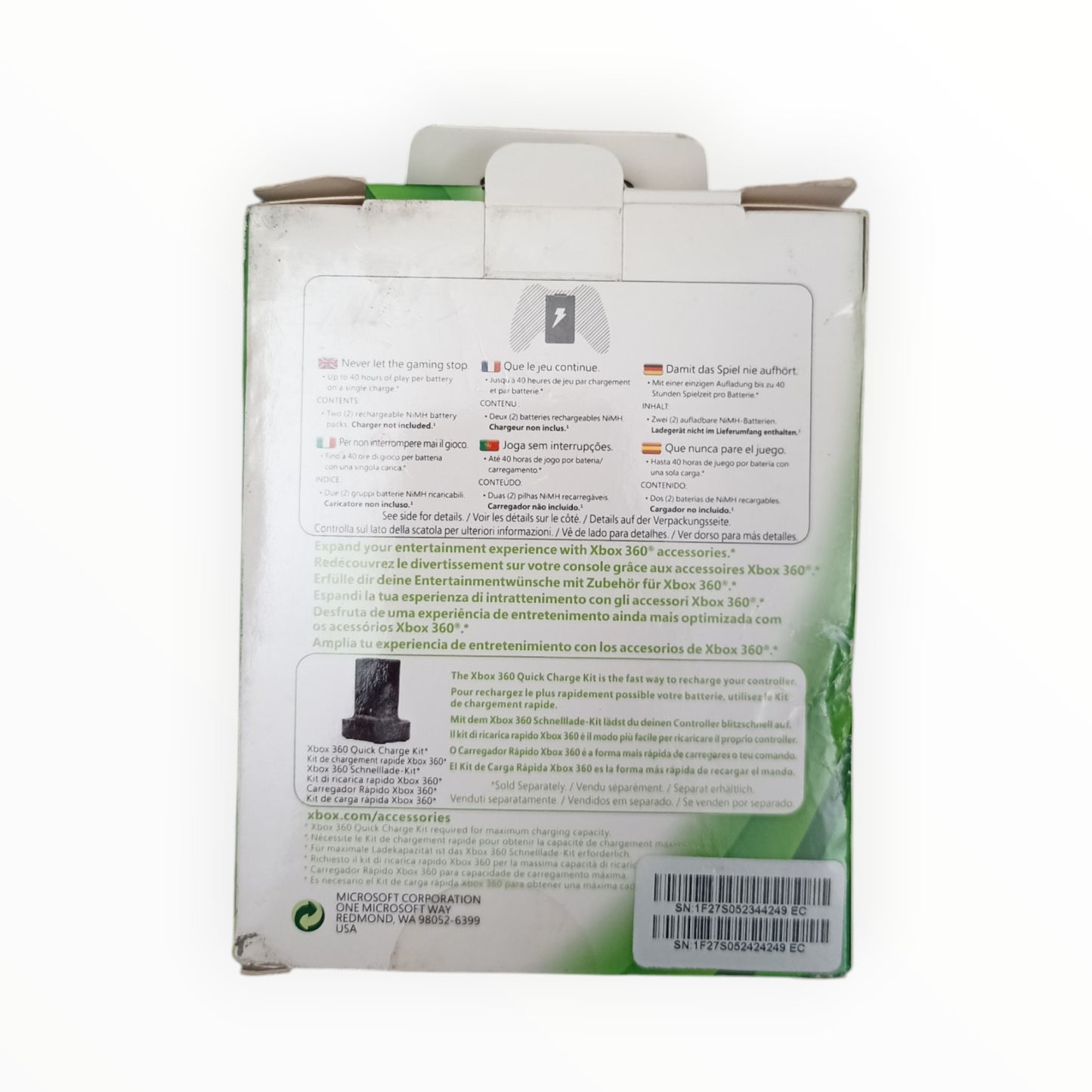 Pack Batterie Rechargeable Xbox 360
