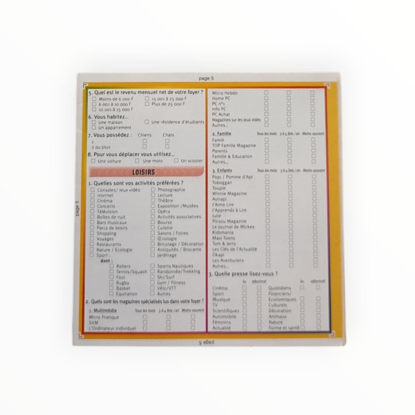 Dépliant Carte de garantie Playstation 1 (PS1)