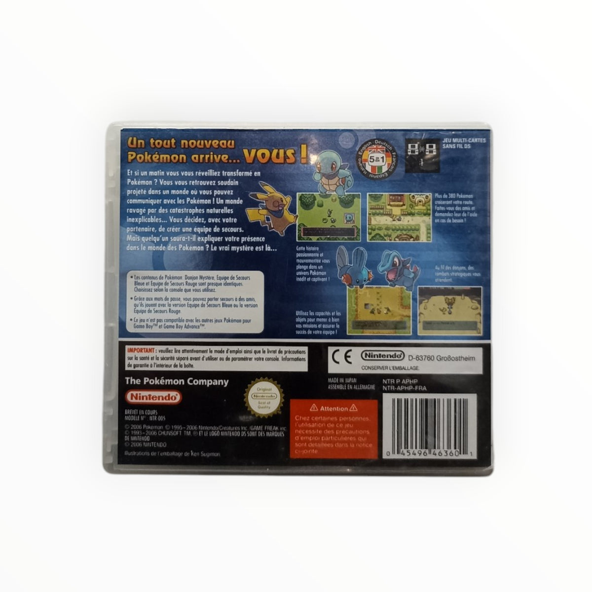 Pokémon Donjon Mystère Equipe de Secours Bleue Nintendo DS Complet FRA