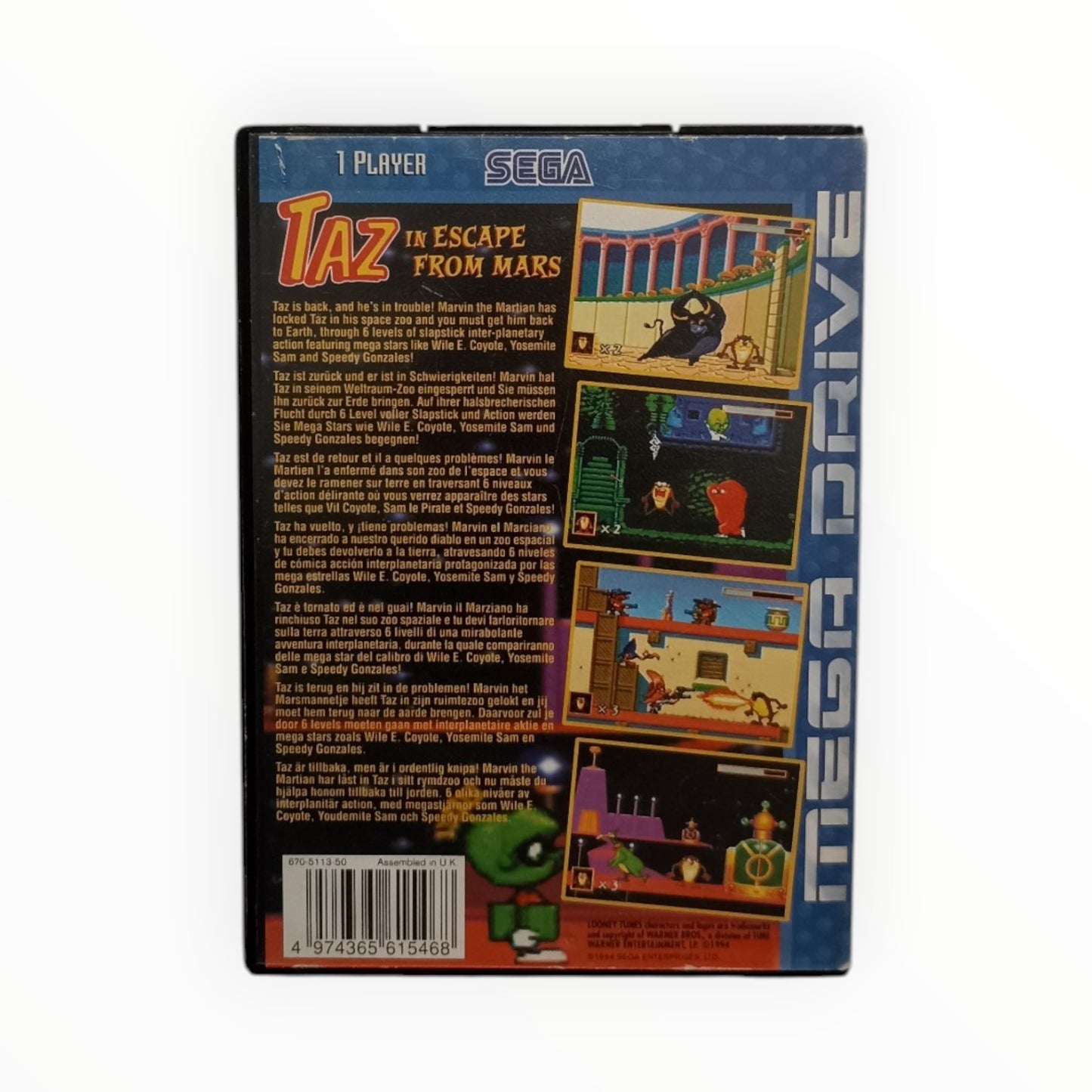 Boite seule Taz Mega Drive FRA