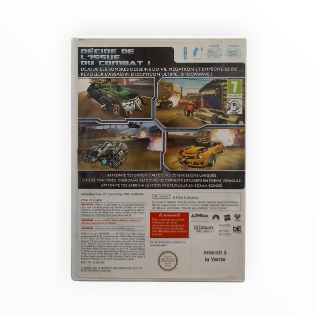 Transformers 3 Nintendo Wii Complet FRA