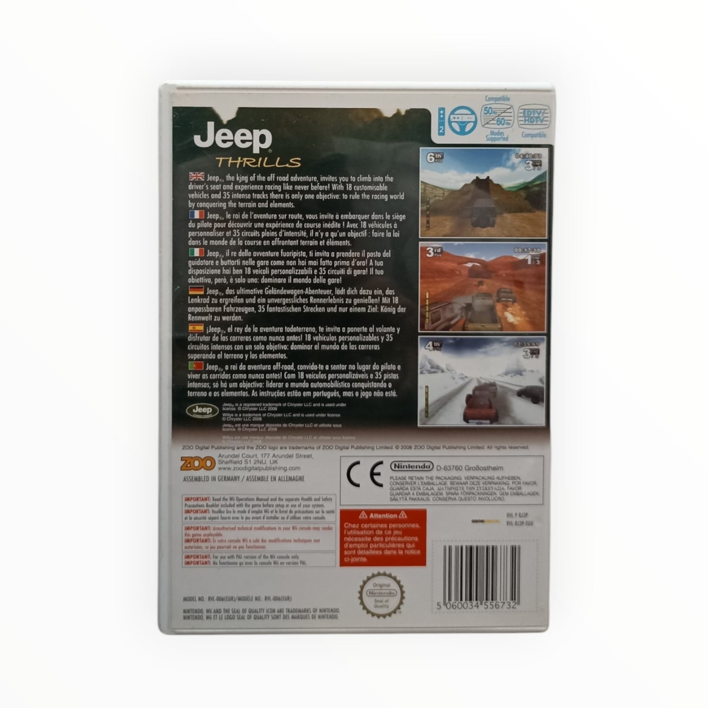 Jeep Thrills complet PAL EUR Nintendo Wii