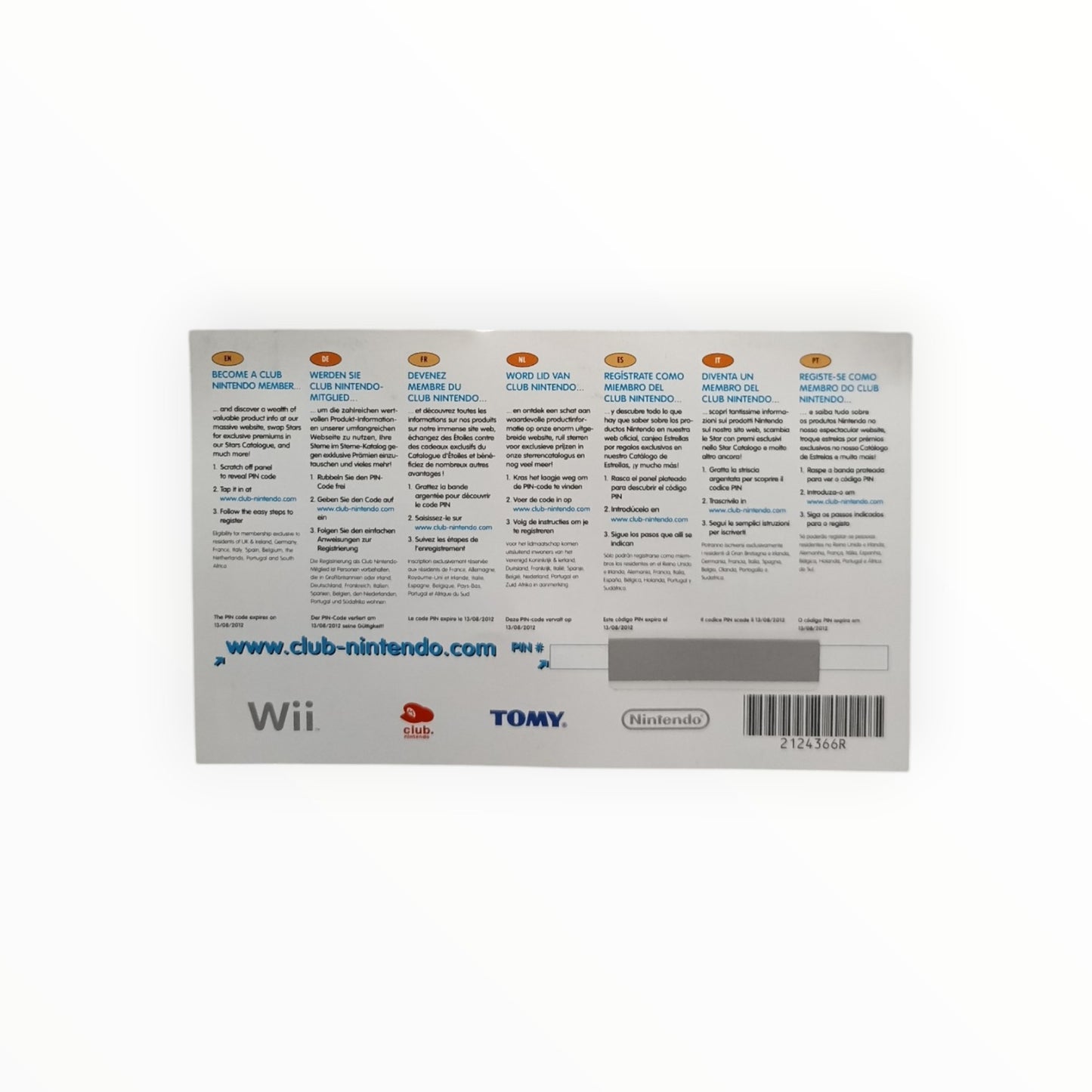 Carte VIP Naruto Clash of Ninja 2 Nintendo Wii PAL