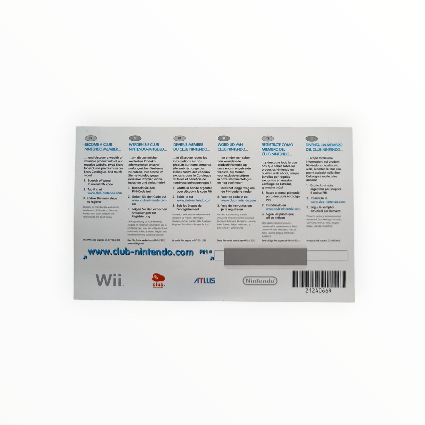 Carte VIP Trauma Center New Blood Nintendo Wii PAL