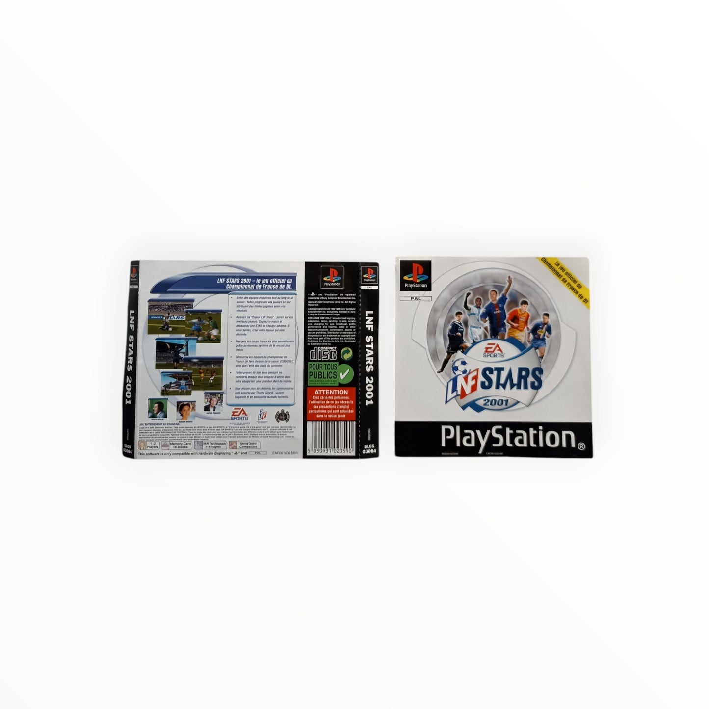 Jaquette avant et arrière LNF Stars 2001 Playstation 1 (PS1)