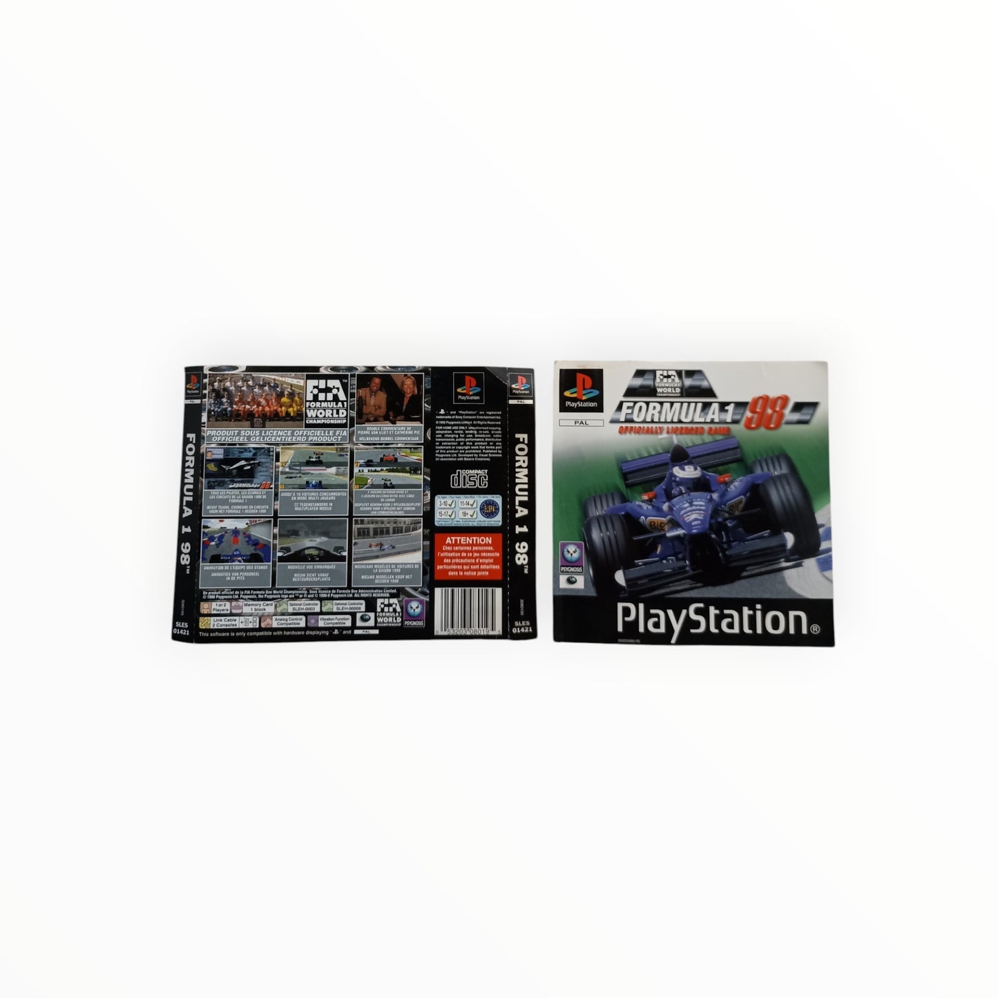 Jaquette avant et arrière Formula 98 Playstation 1 (PS1)