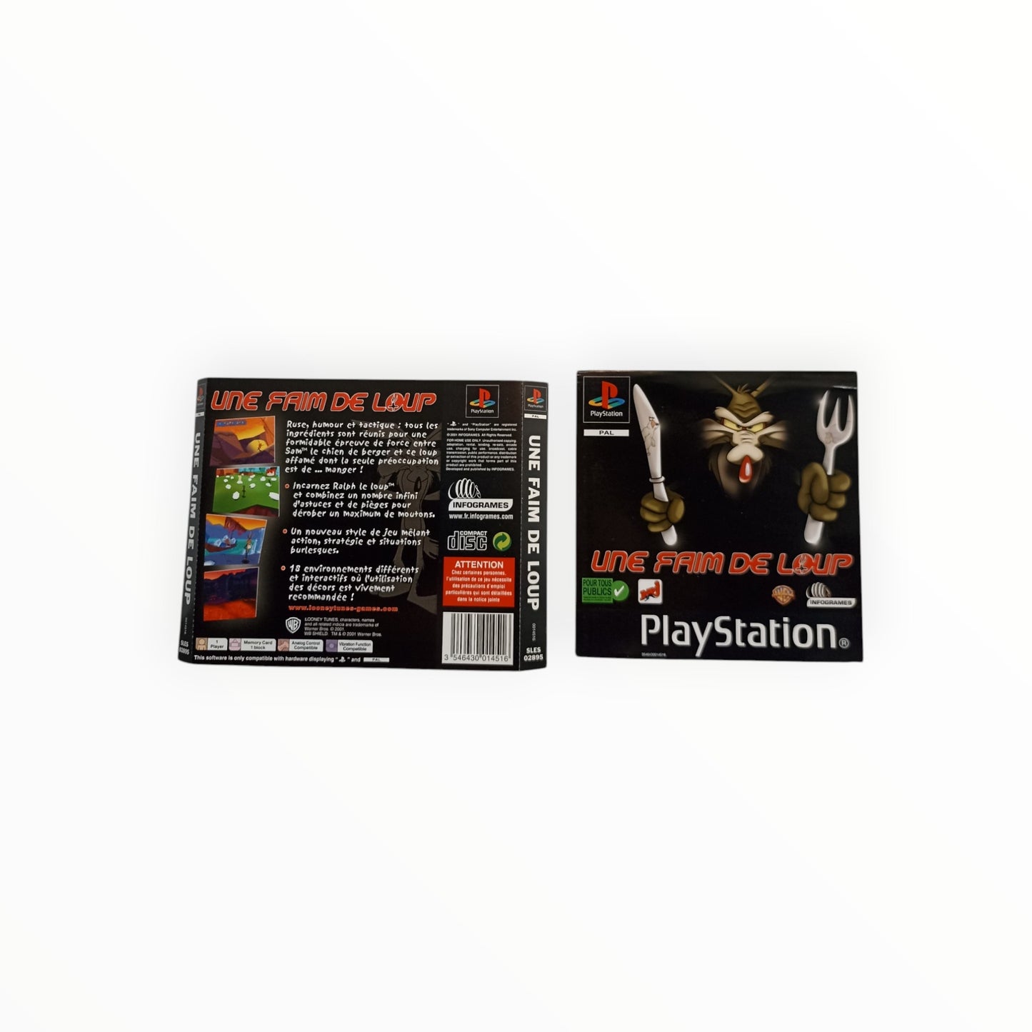 Jaquette avant et arrière Une Faim de Loup Playstation 1 (PS1)