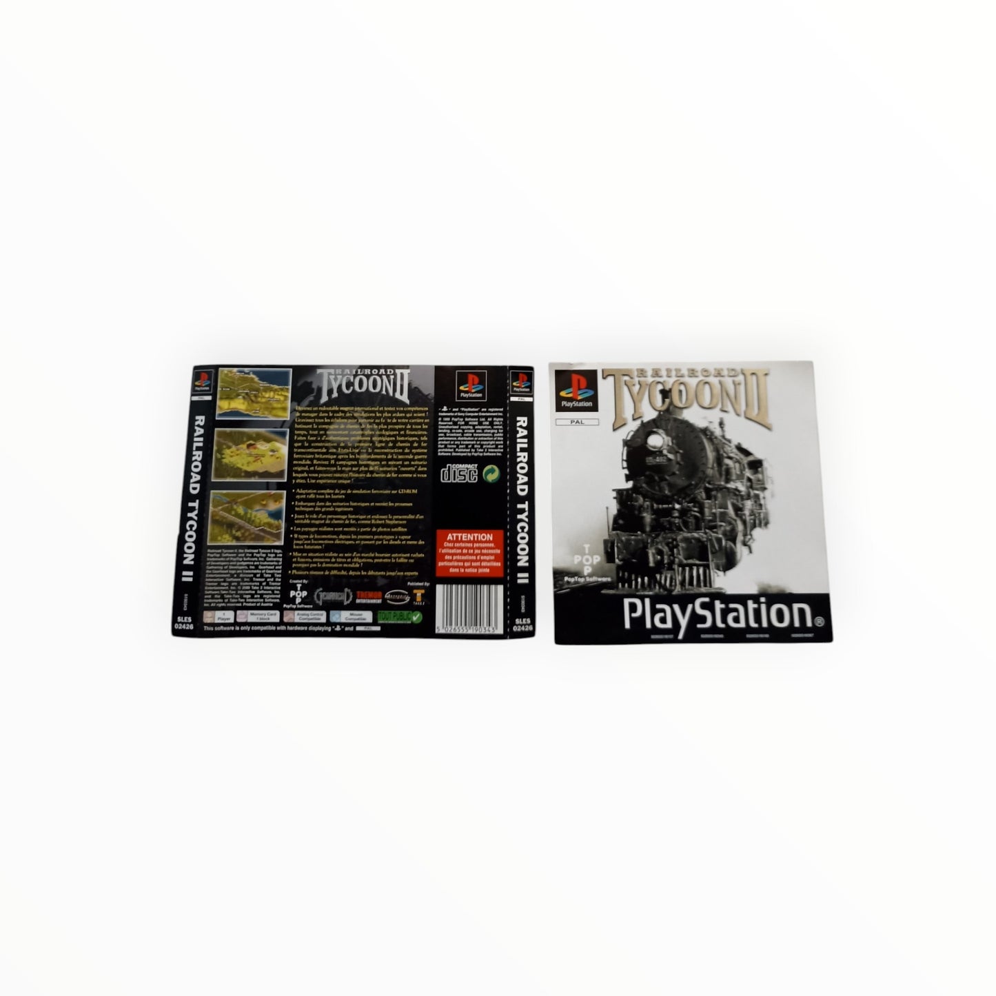 Jaquette avant et arrière RailRoad Tycoon 2 Playstation 1 (PS1)