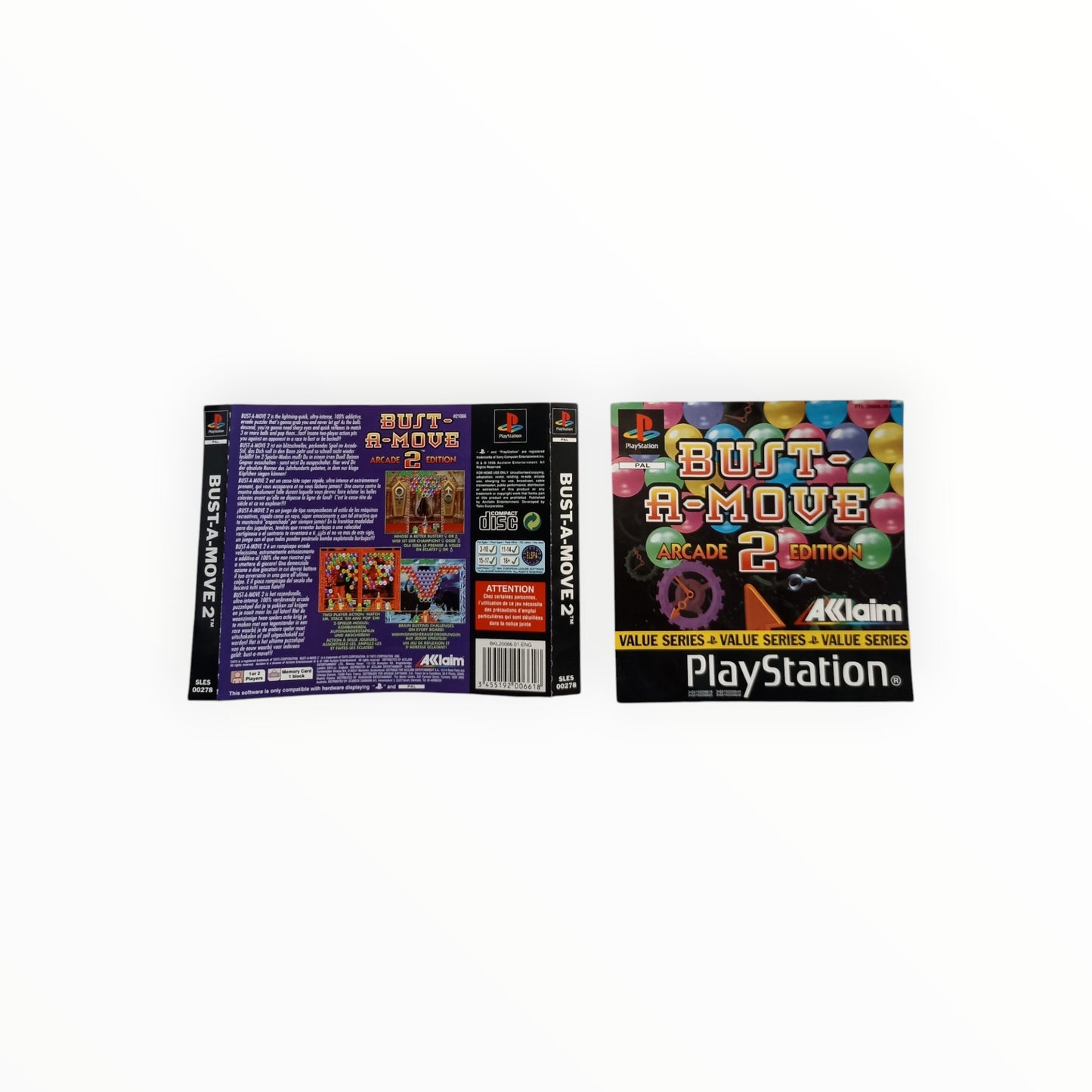 Jaquette avant et arrière Bust A Move 2 Playstation 1 (PS1)