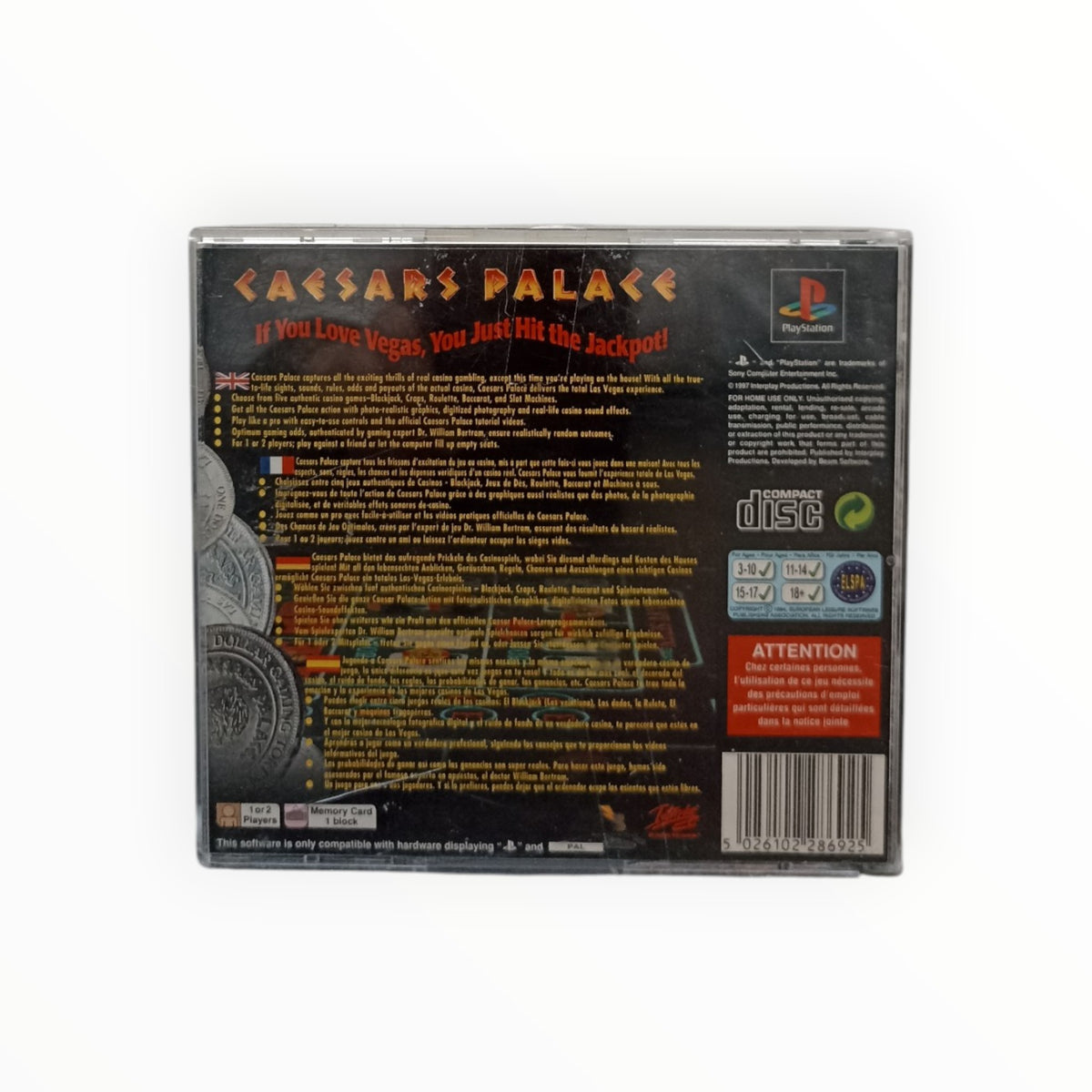 Caesars Palace Playstation 1 Seconde Vie