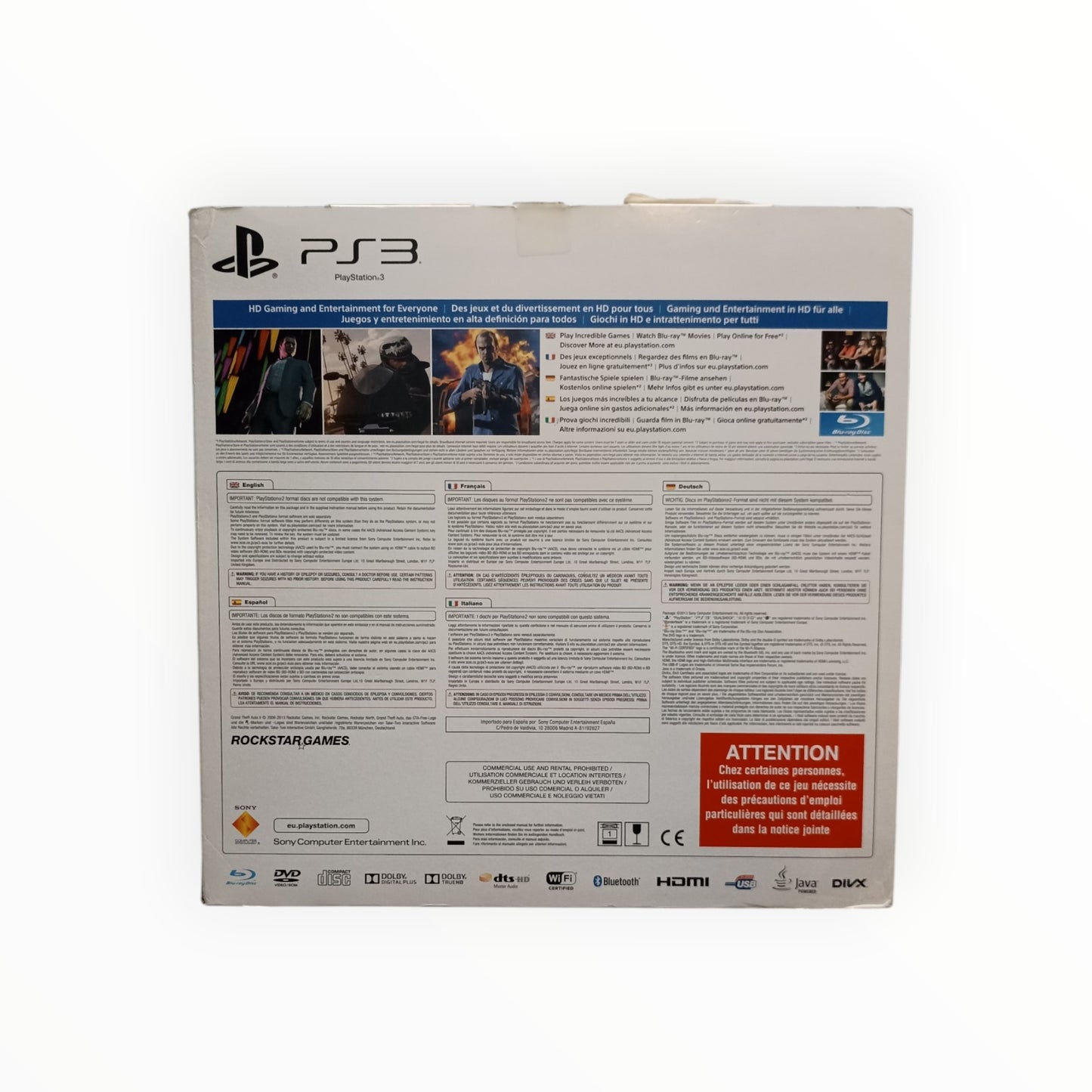 Console Playstation 3 (PS3) édition GTA V Pack Complet