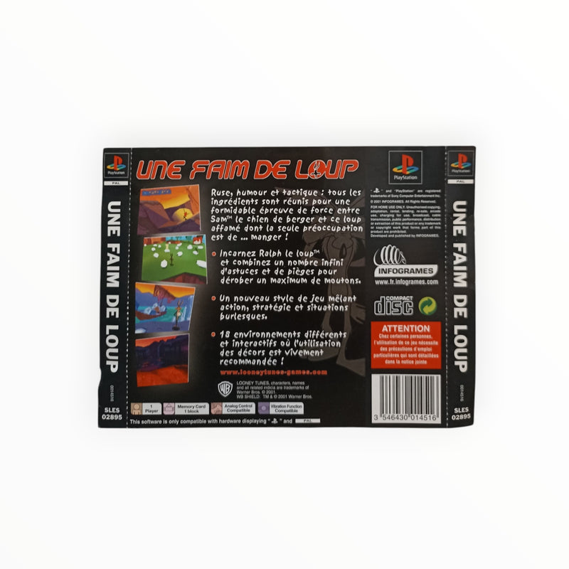 Jaquette arrière Une faim de loup Playstation 1 PS1