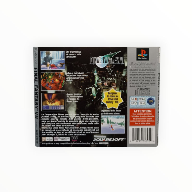 Jaquette arrière Final Fantasy VII Platinium Playstation 1 (PS1)